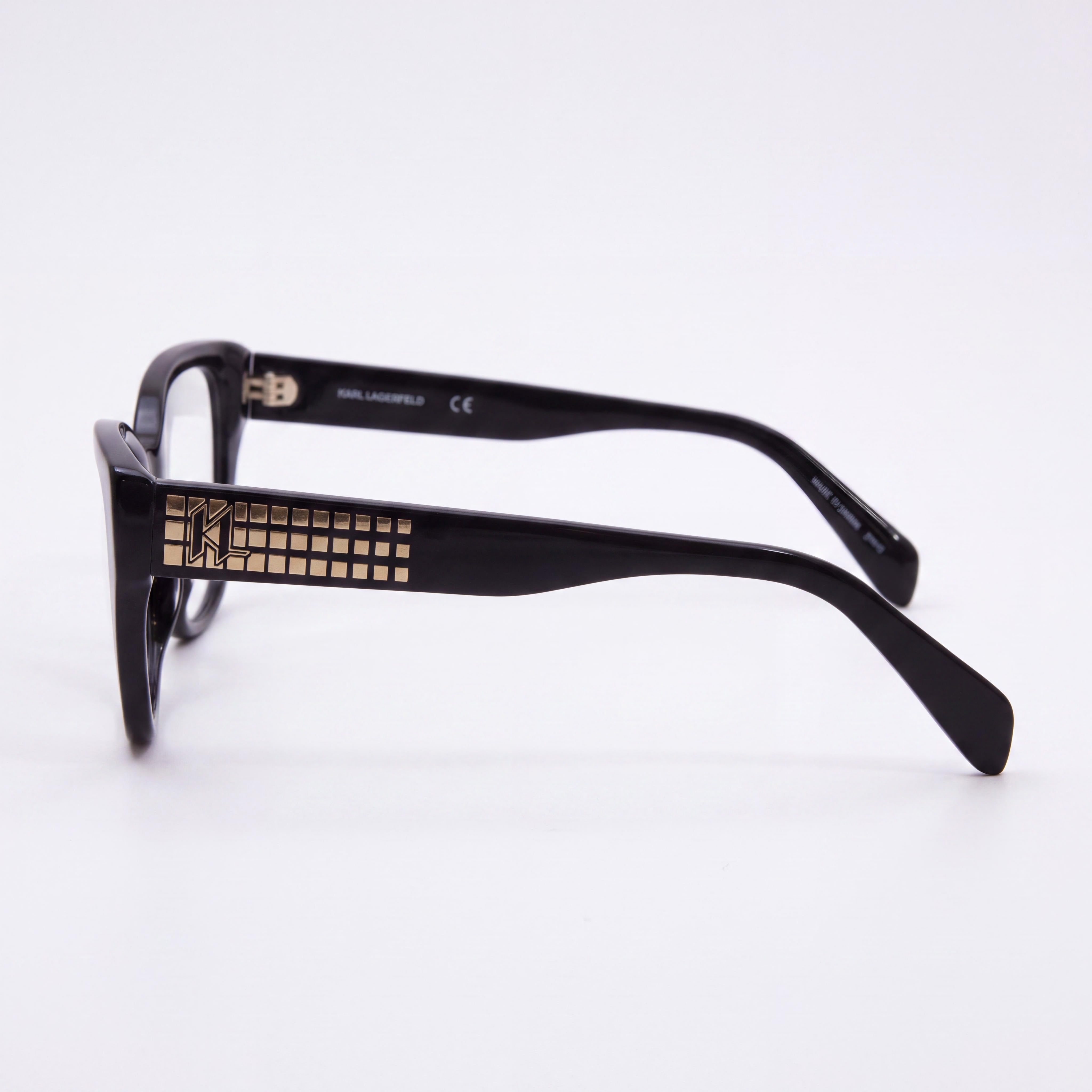 KARL LAGERFELD Modern Women's Sunglasses with Black Injected Frame and Black Polycarbonate Lenses, Size 53mm, Photo 2