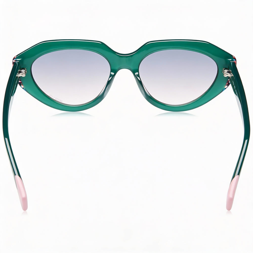 Gafas de sol Missoni Classic para mujer, montura de acetato, color verde y rosa, con protección UV y lentes de policarbonato, 53 mm