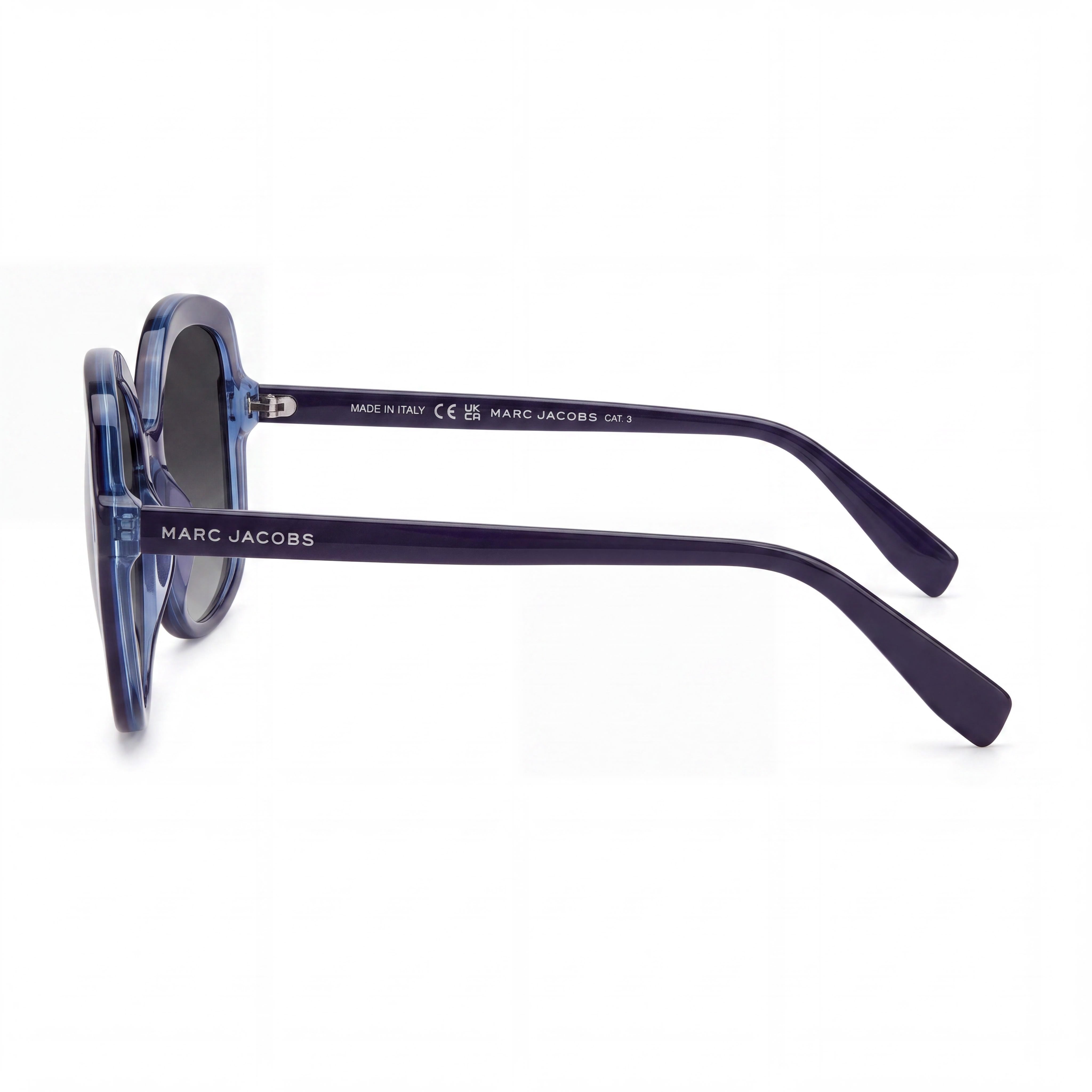 Marc Jacobs MJ 1119/S Classic Women's Blue Acetate Sunglasses, Dark Grey Shaded Lenses, 18-18-140mm, Photo 3