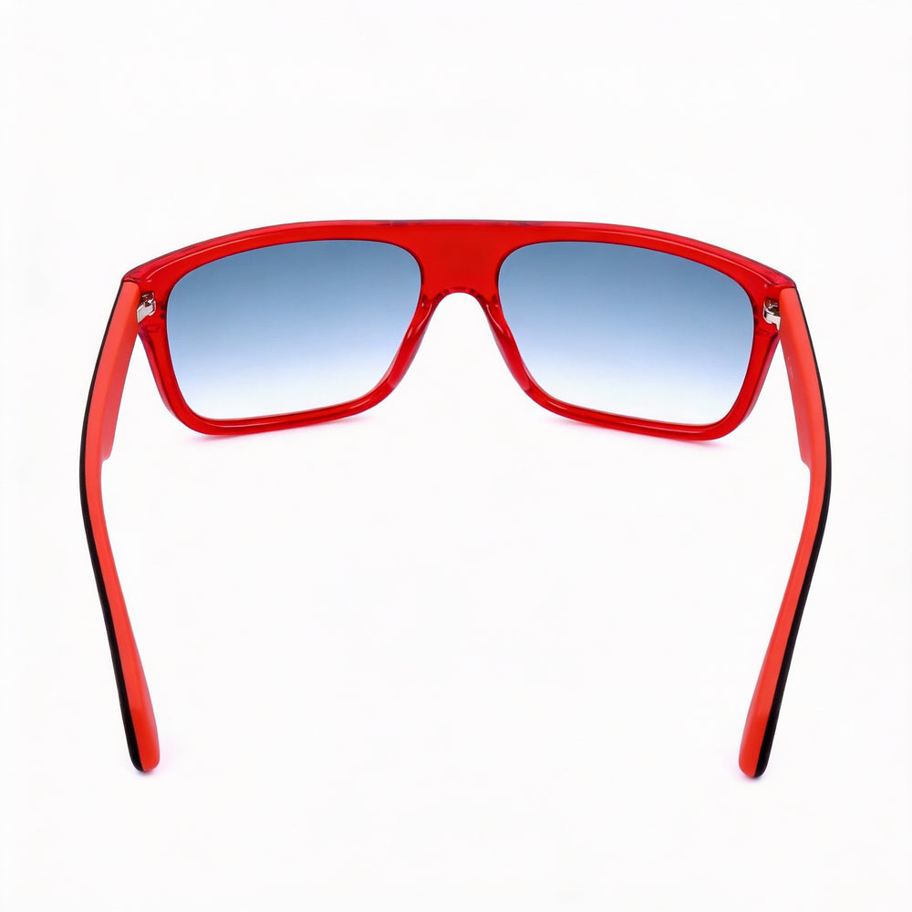 Gafas de sol adidas Originals para hombre con montura de plástico rojo brillante y lentes de espejo grises (ancho de lente: 59)