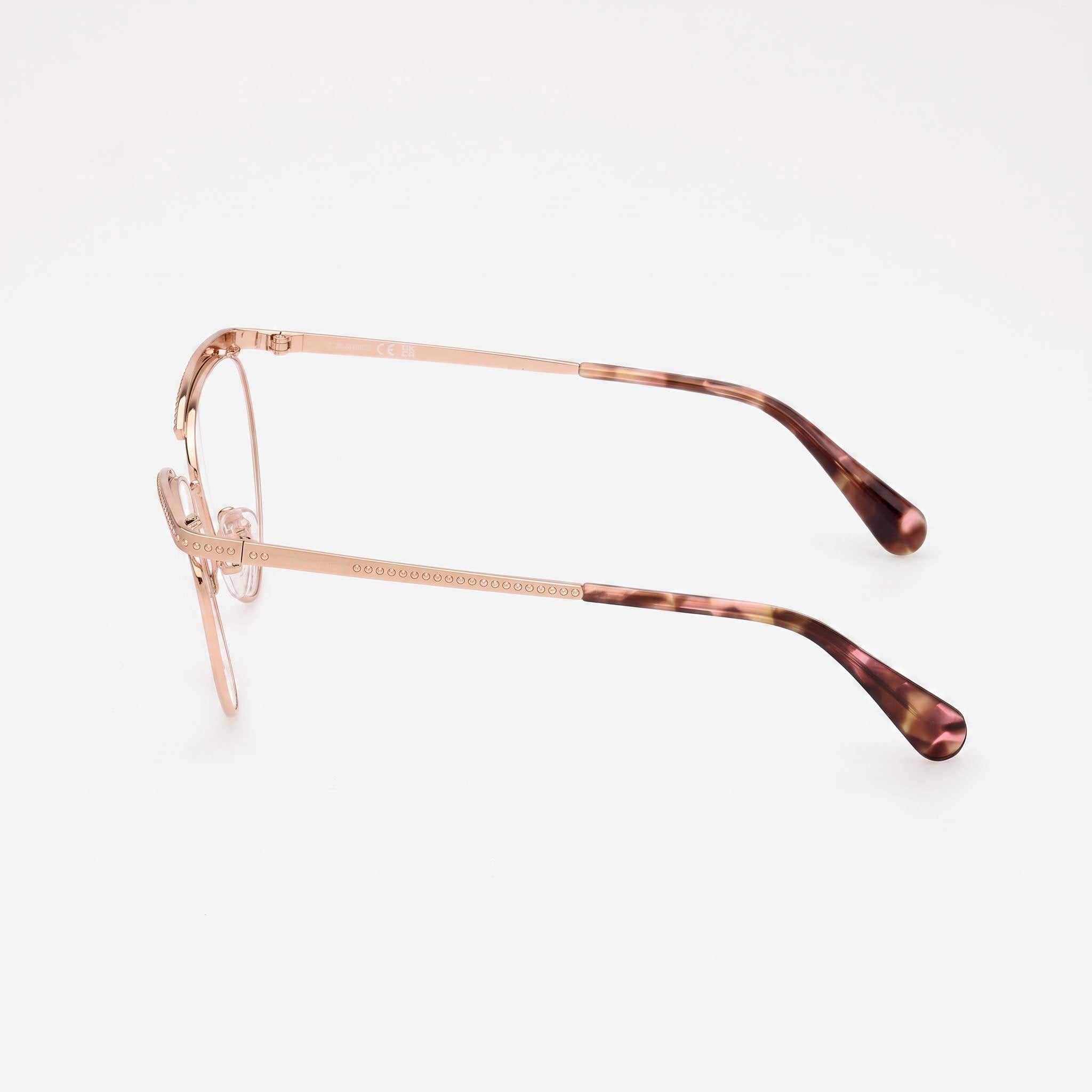 Max & Co. Mo5136 Women's Eye Glasses with Shiny Rose Gold Frame, Lens 55mm, Bridge 15mm, Temple 140mm, Photo 3