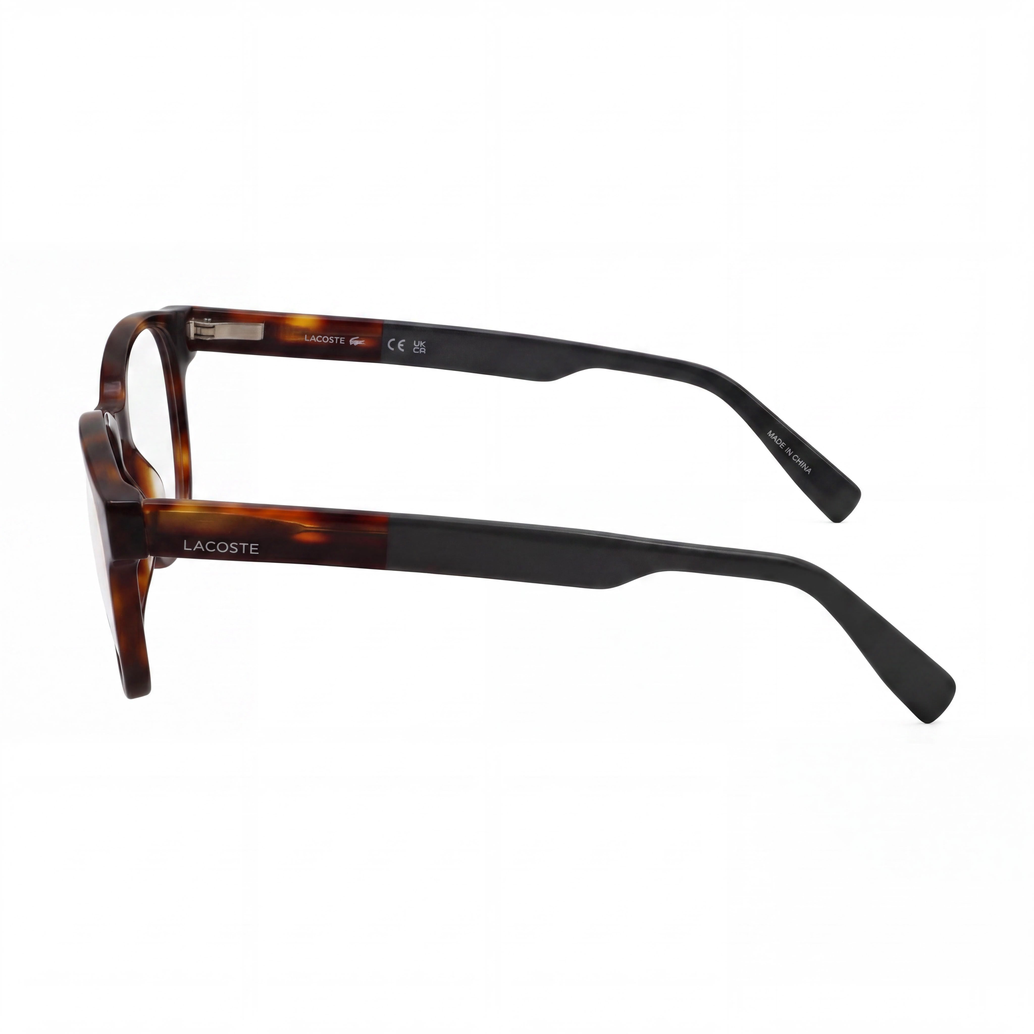 Lacoste L2921 Unisex Casual Style Eyewear with Havana Acetate Frame and Transparent Lenses 52mm, Photo 3