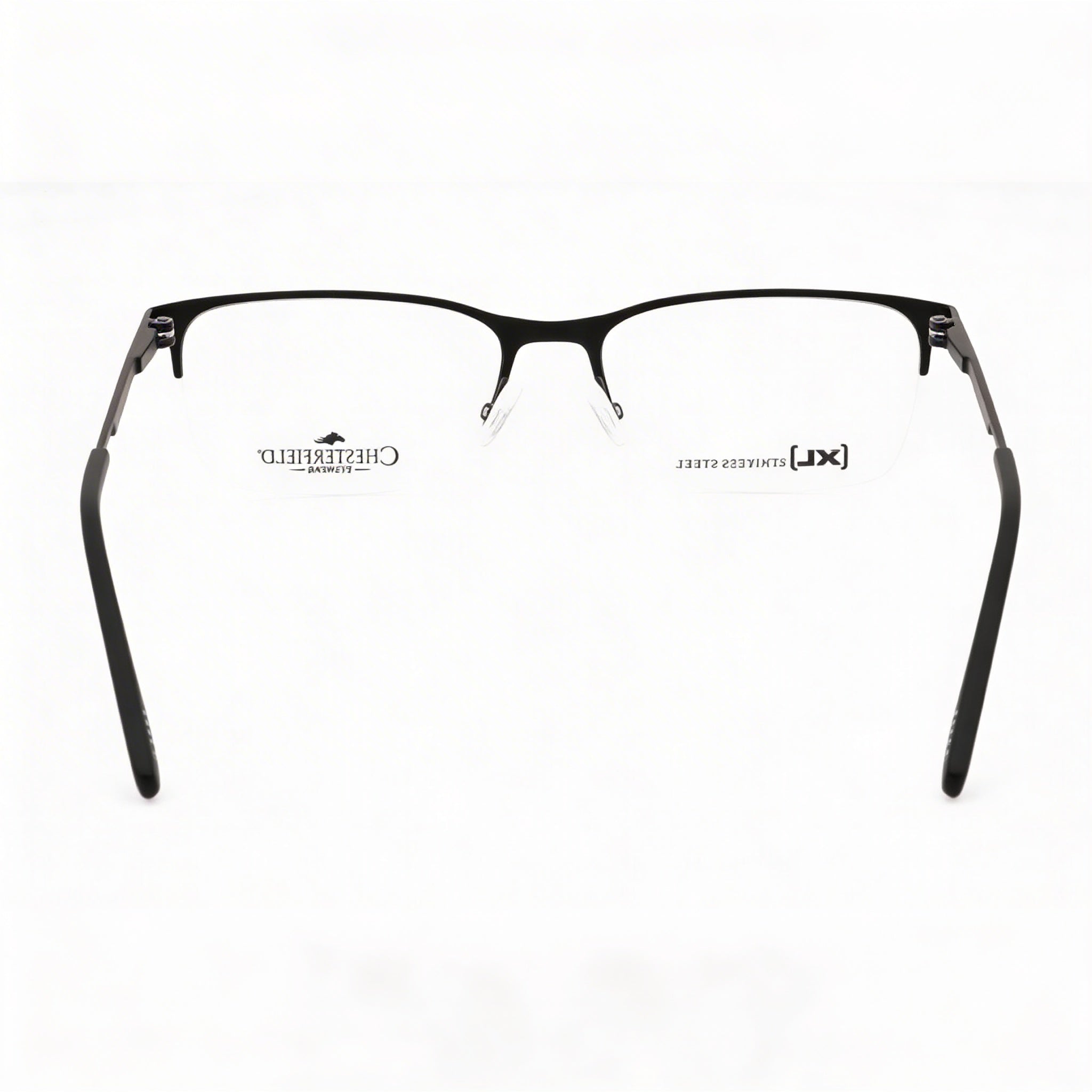 Chesterfield Ch 108xl Men's Black Metal Frame Eyewear with Clear Polycarbonate Lenses 58-19-150, Photo 4
