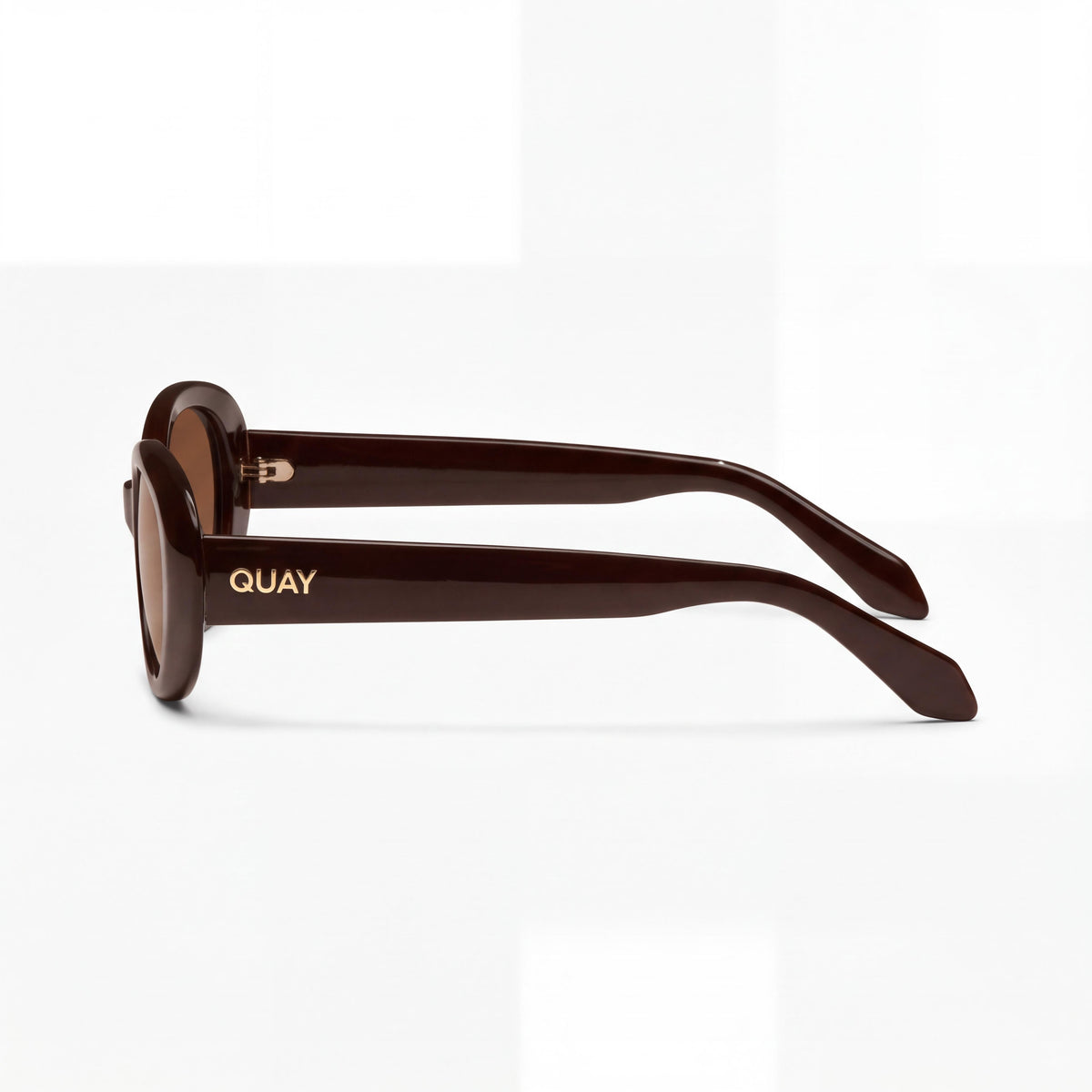 QUAY AUSTRALIA FELT CUTE Women's Cat Eye Sunglasses, Champagne Brown Frame, Brown UV Protection Lenses, 52mm, Photo 3