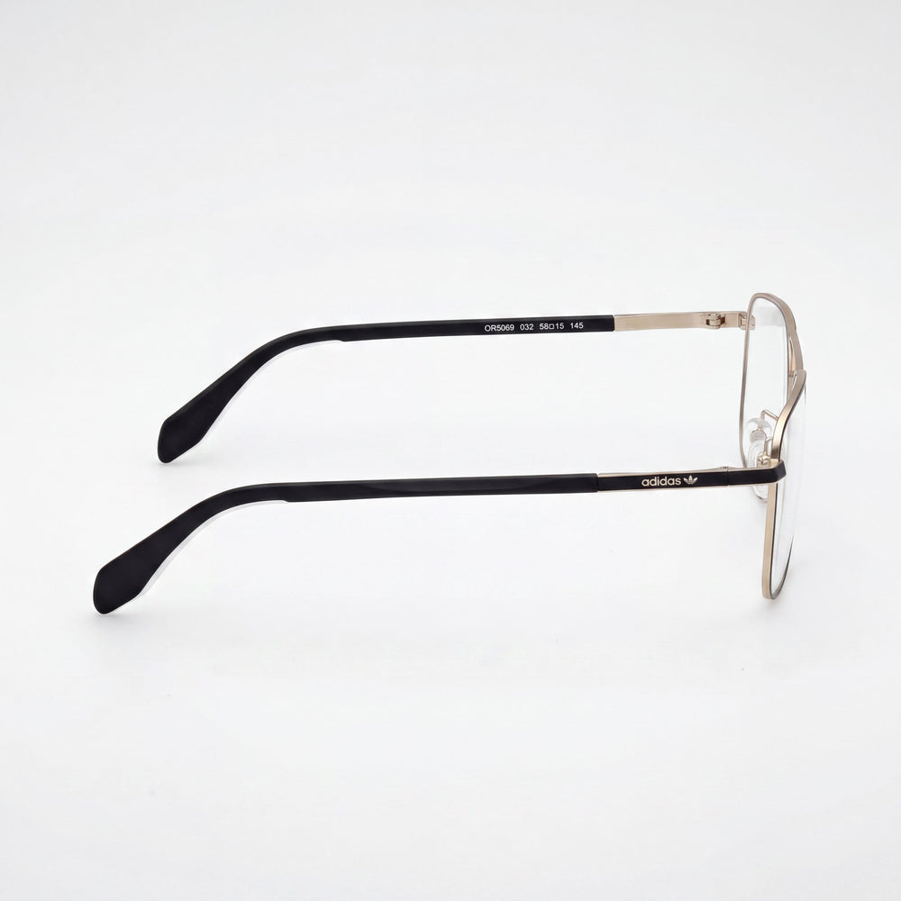 Adidas Originals Or5069 Men’s Lightweight Pale Gold Metal Frame Eyeglasses with Clear Polycarbonate Lenses 56mm