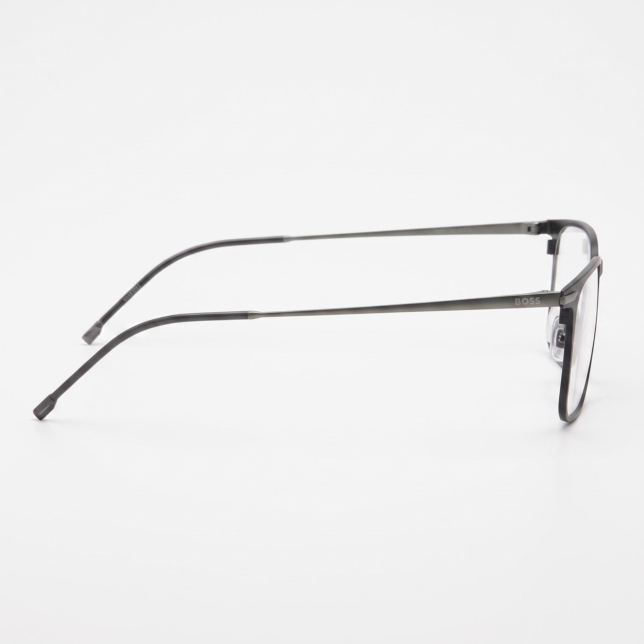Hugo Boss Modern Eyewear, designed for a Unisex fit, with a Matt Black Titanium Frame and 55mm Lens Width, Photo 3