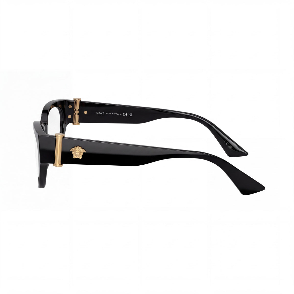 Versace Luxury Designer Unisex Black Acetate Clear Optical Eyeglasses 53mm, Photo 3