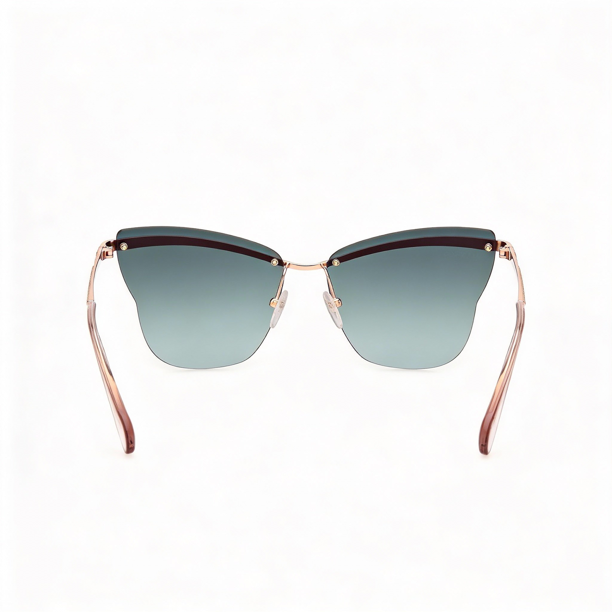 Gafas de sol modernas Max &amp; Co. para mujer con montura de metal dorado y lentes verdes degradadas, ancho de lente de 60 mm, Photo 2