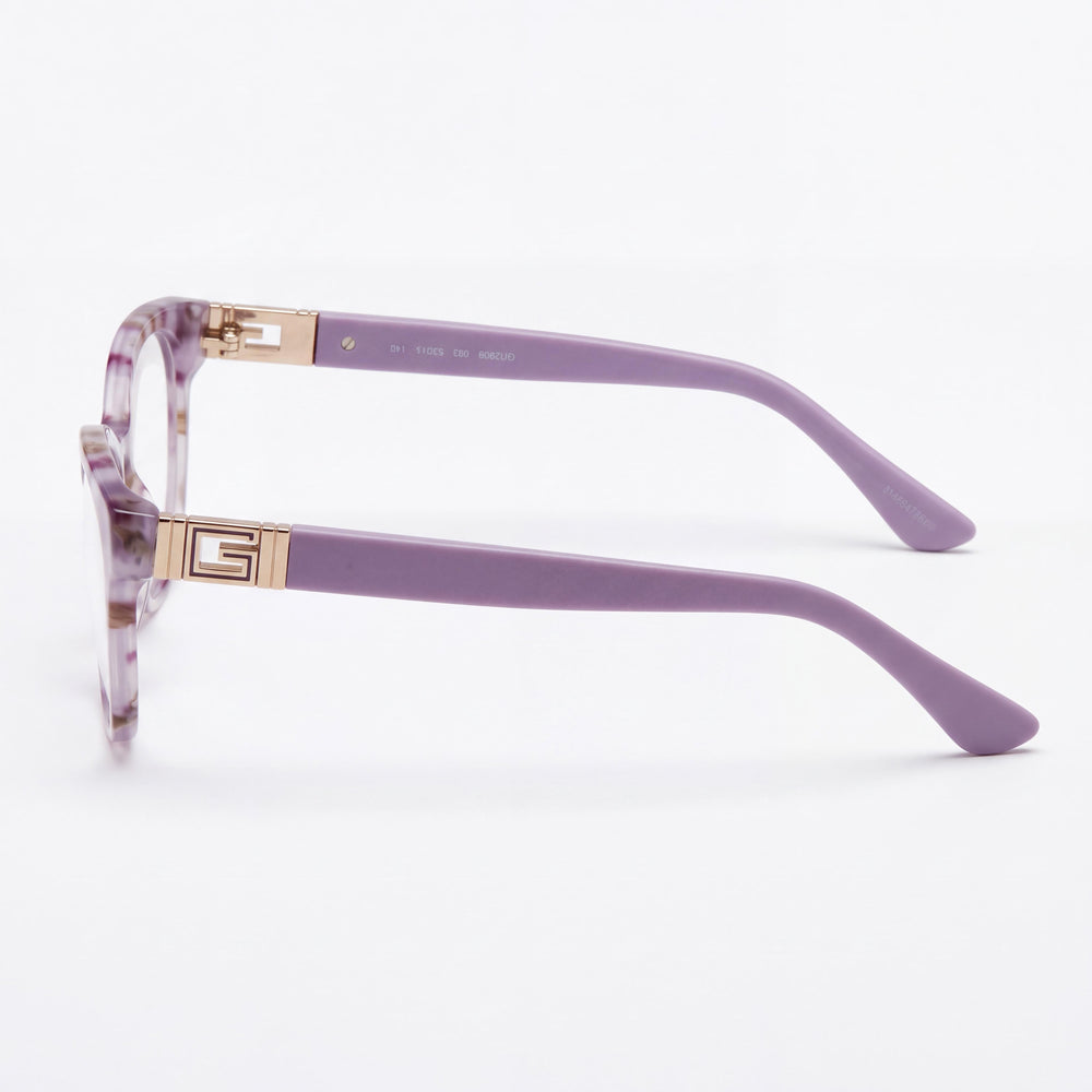 GUESS Gu2909@53083# Women's Casual Style Purple Plastic Frame Clear Lens Sunglasses, Size 53-17-140mm