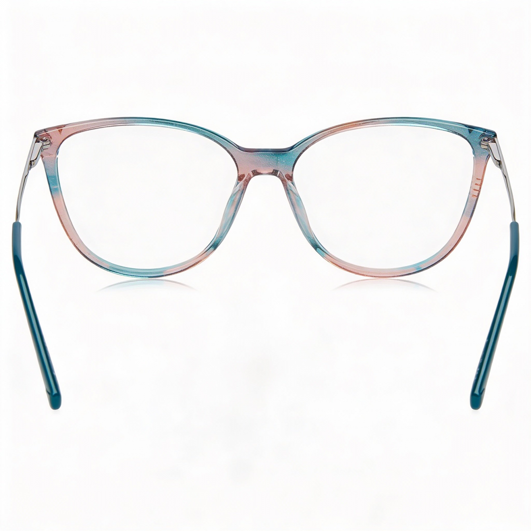 Monturas de acetato con efecto ojo de gato Missoni Eyewear Color Line para mujer, color verde azulado y rosa, 53-16-145 mm, Photo 3