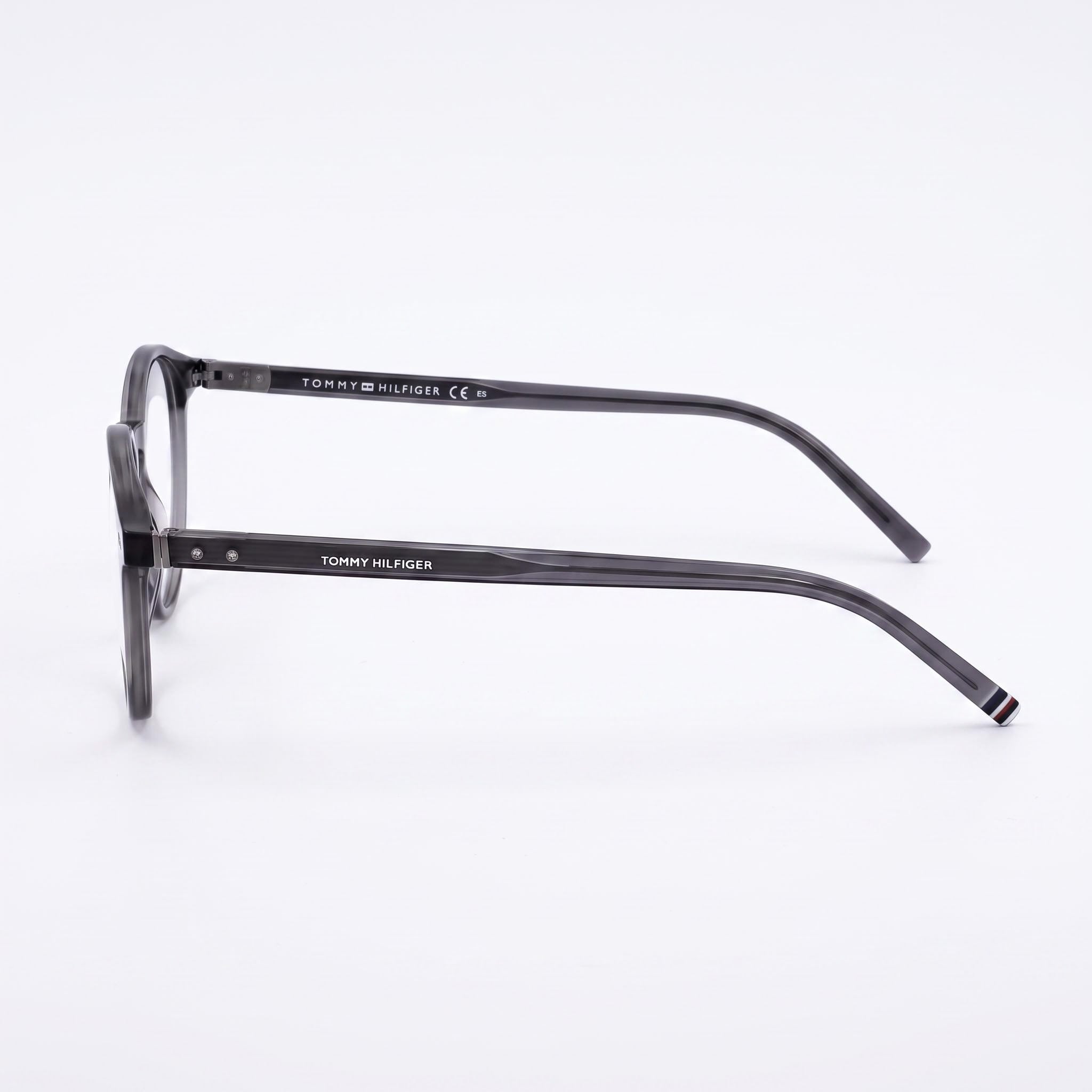 Tommy Hilfiger Modern Unisex Acetate Eyeglasses Shaded Grey Texture Transparent Grey 49mm, Photo 2