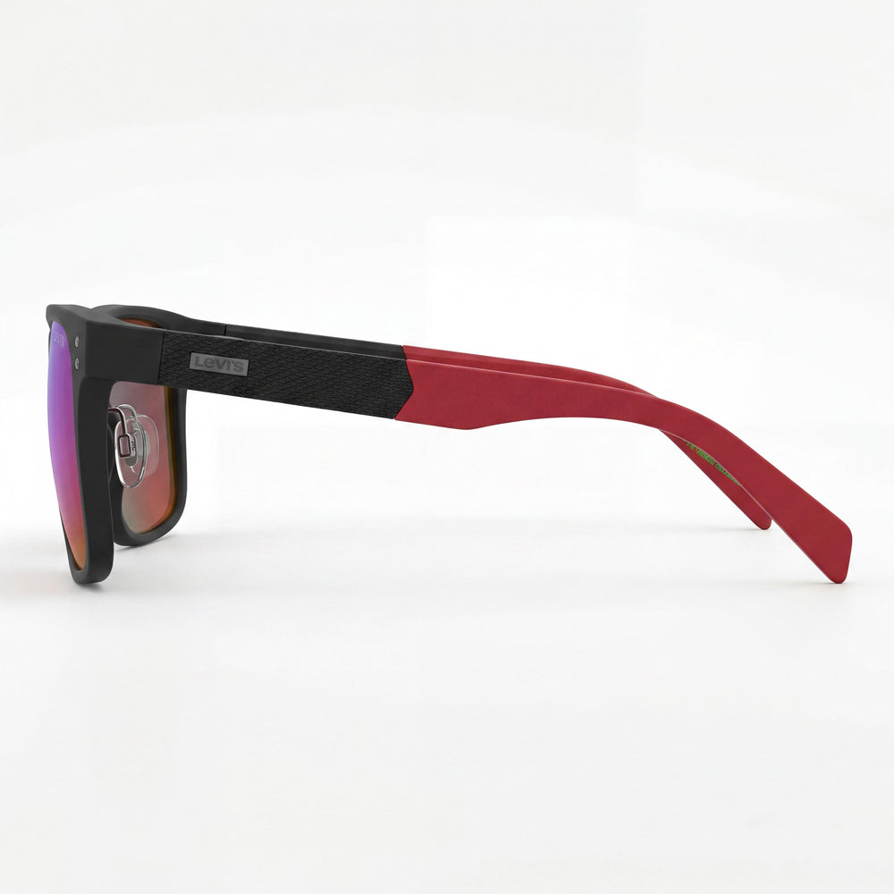 Levi's LV 5058/S Men's Casual Red and Black Matte ECO POLYAMIDE Sunglasses, Red Multi-layer Lenses, 56mm