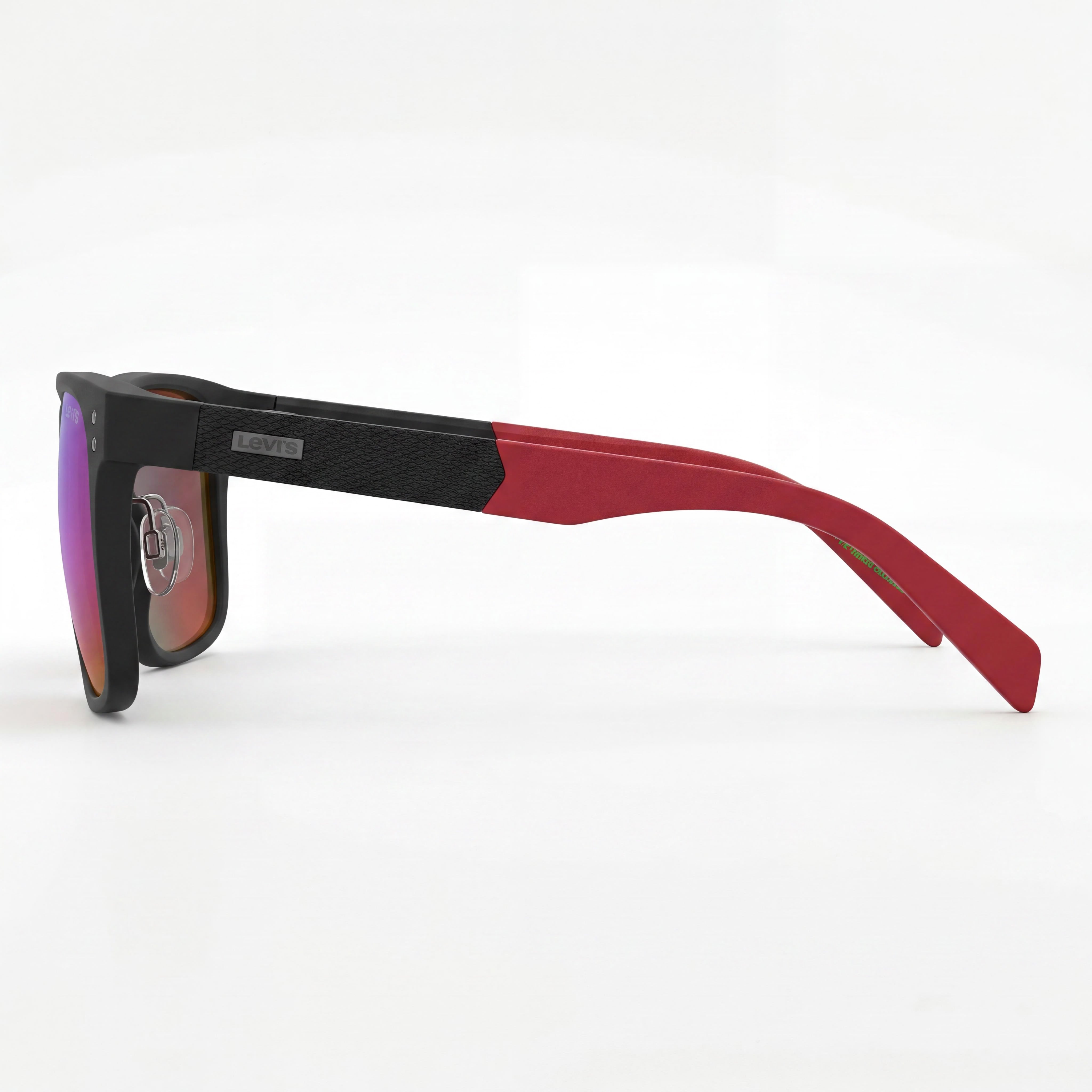 Levi's LV 5058/S Men's Casual Red and Black Matte ECO POLYAMIDE Sunglasses, Red Multi-layer Lenses, 56mm, Photo 2