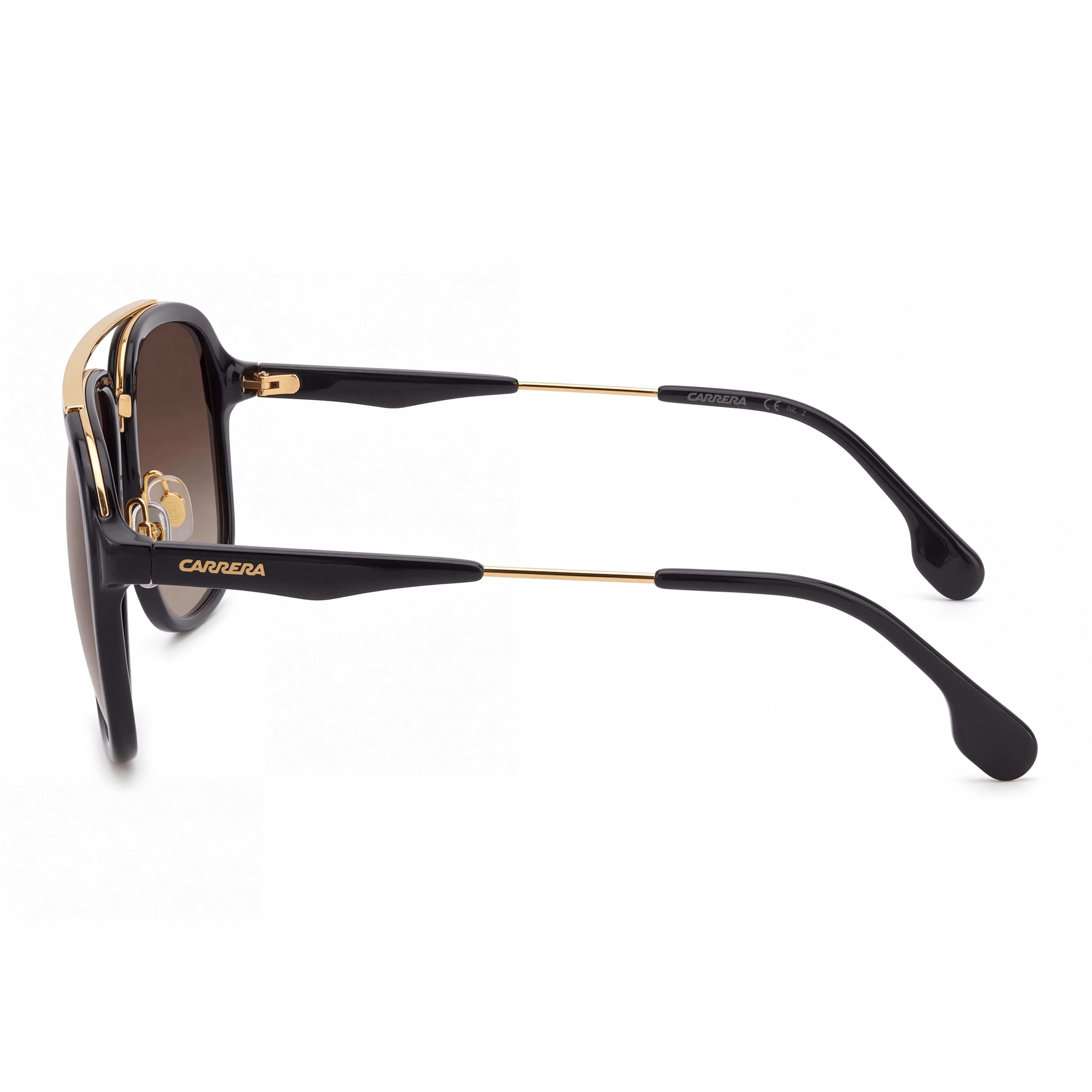 Carrera 133/S Unisex Black Gold Brown Gradient Acetate Metal Non-Polarized Sunglasses 57mm UV Protection, Photo 3