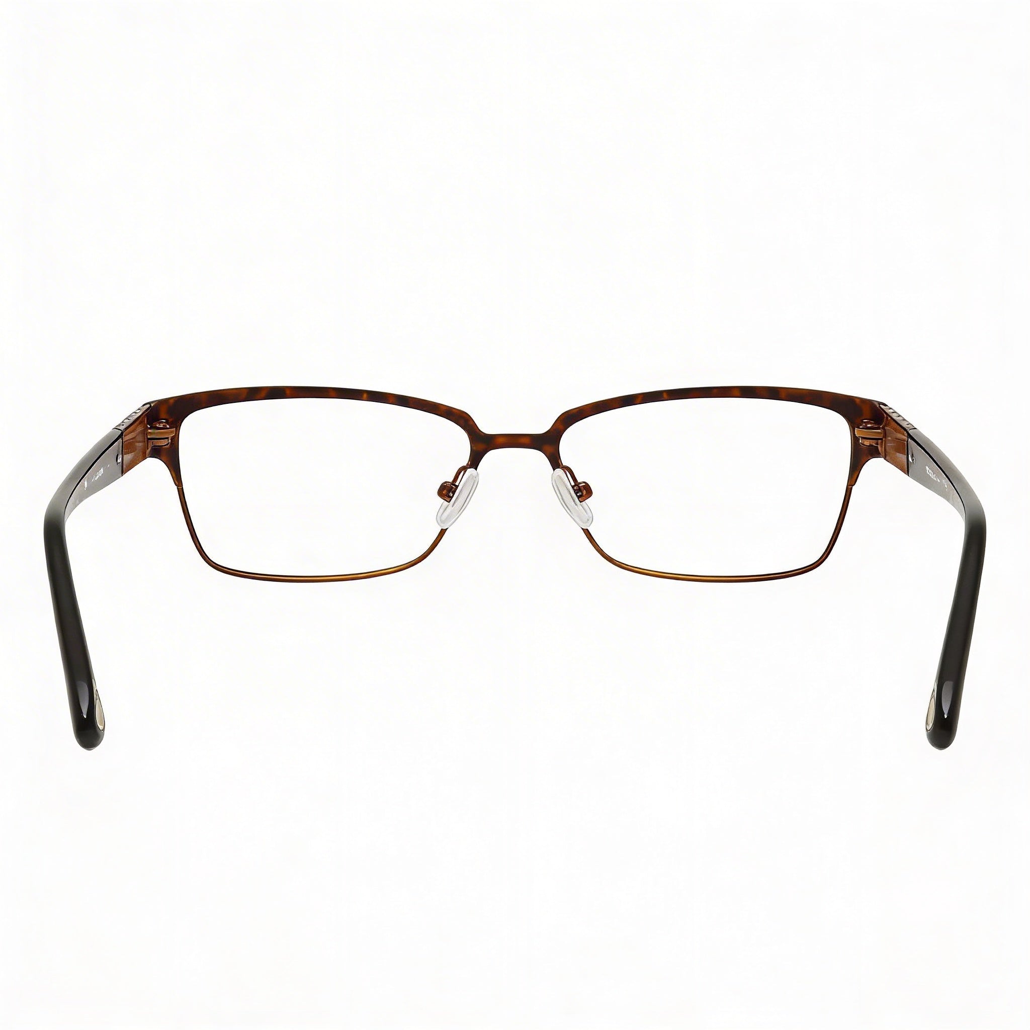 Emozioni Unisex Havana Metal Full Rim Oval Modified Eyeglasses with Clear Demo Lenses, Prescription Ready (Bridge 14mm), Photo 3