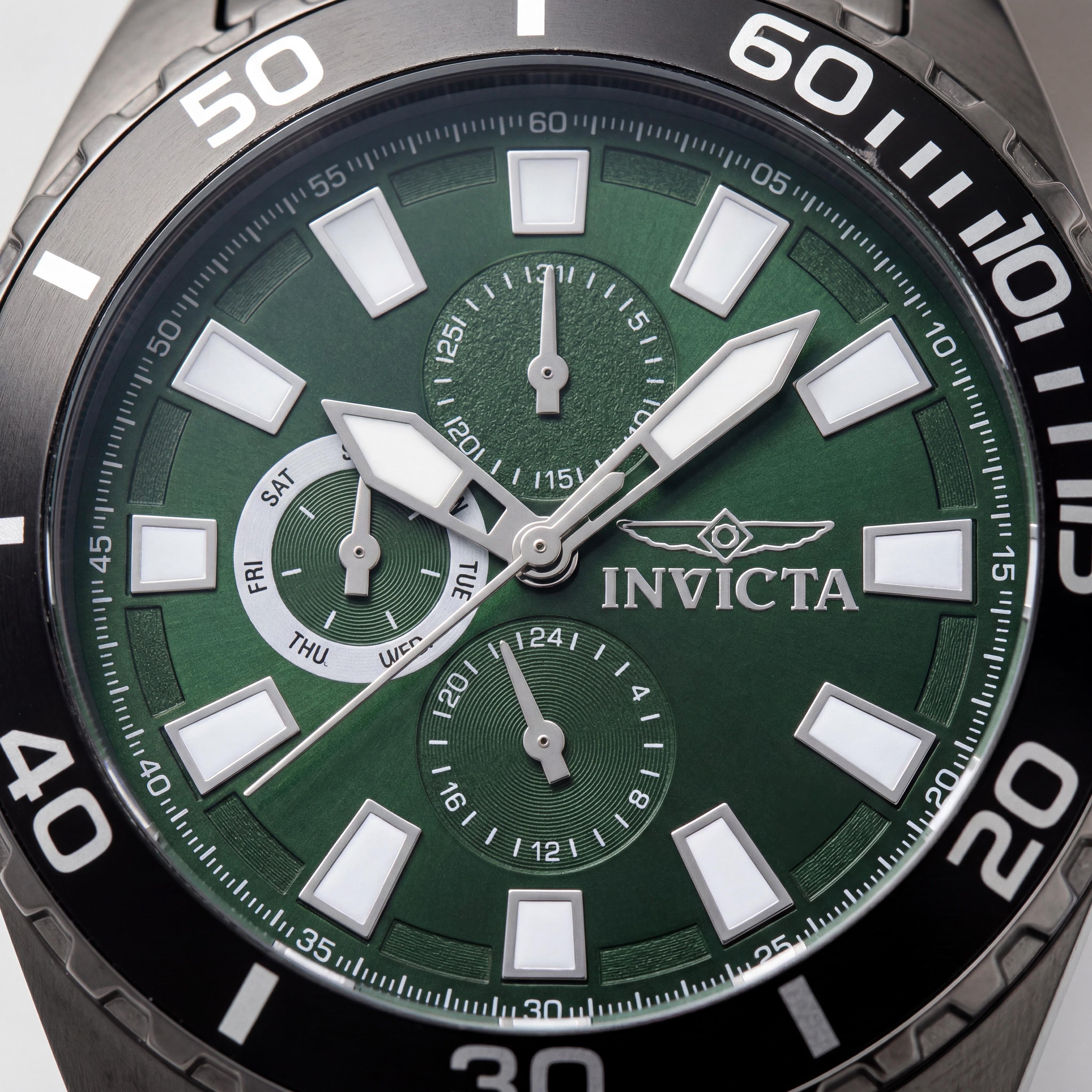 Invicta Pro Diver IN-29930-AMZUK Reloj de hombre de acero inoxidable con cronógrafo de cuarzo, resistente al agua, esfera verde, 46 mm, Photo 2