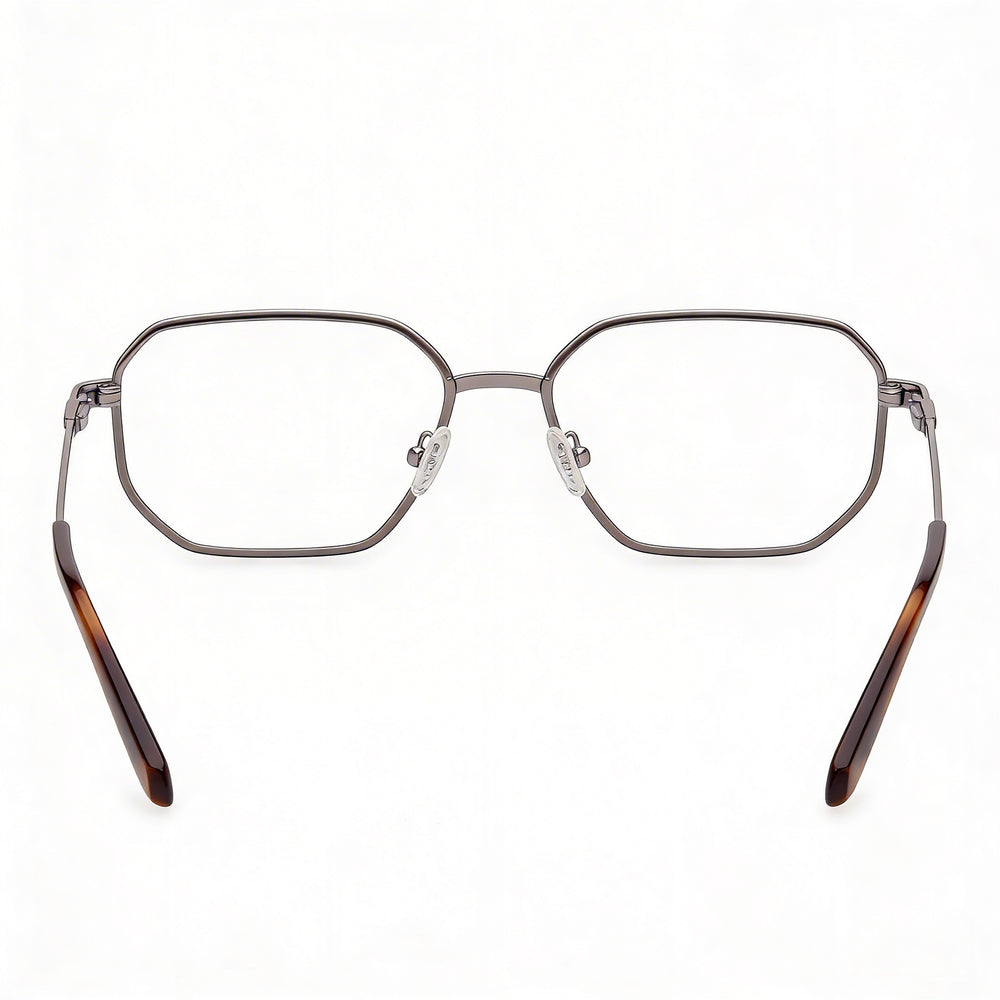 GUESS Gu50240 Men's Metal Frame Eyeglasses with Transparent Lenses, Shiny Satin Gunmetal 56-17-145