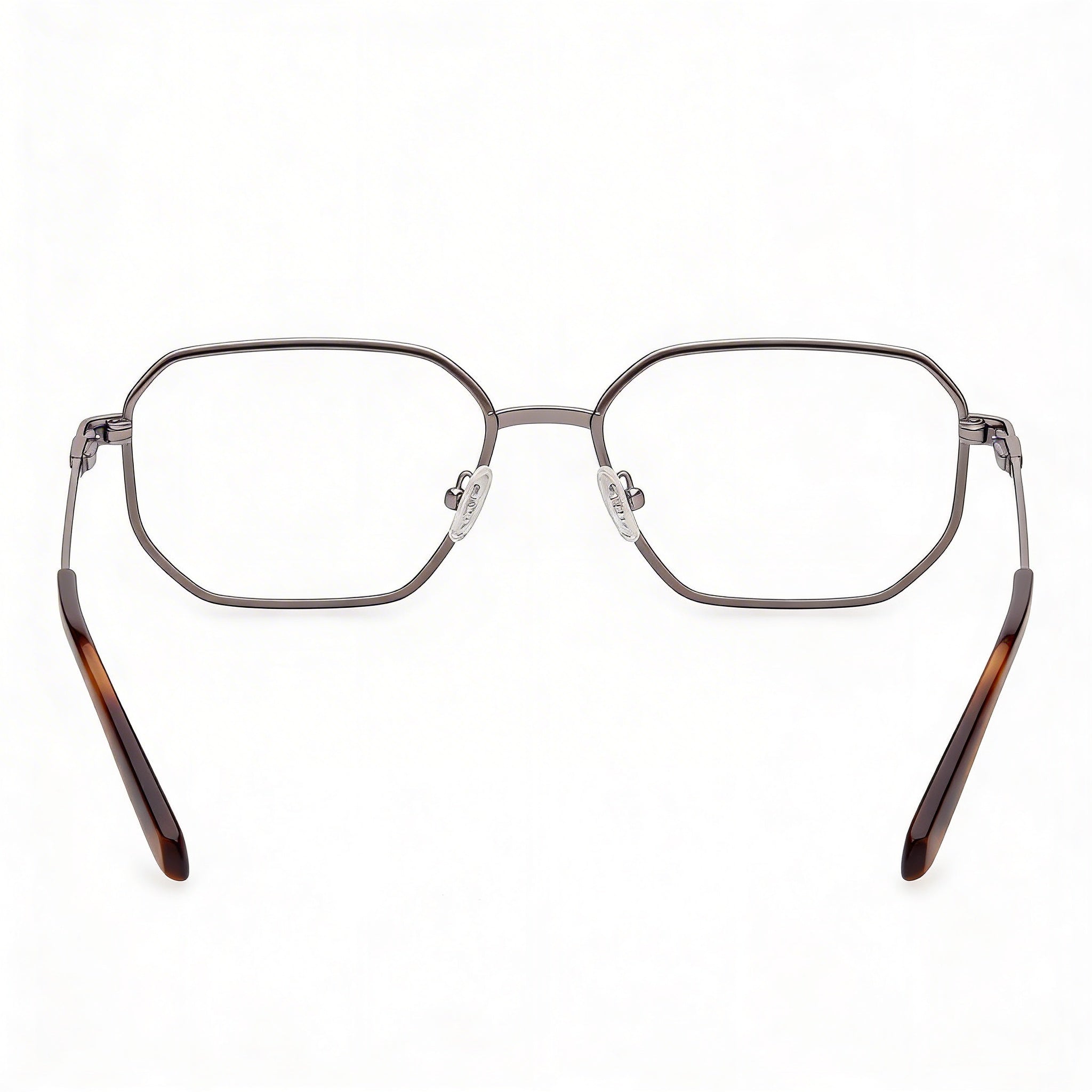GUESS Gu50240 Men's Metal Frame Eyeglasses with Transparent Lenses, Shiny Satin Gunmetal 56-17-145, Photo 3