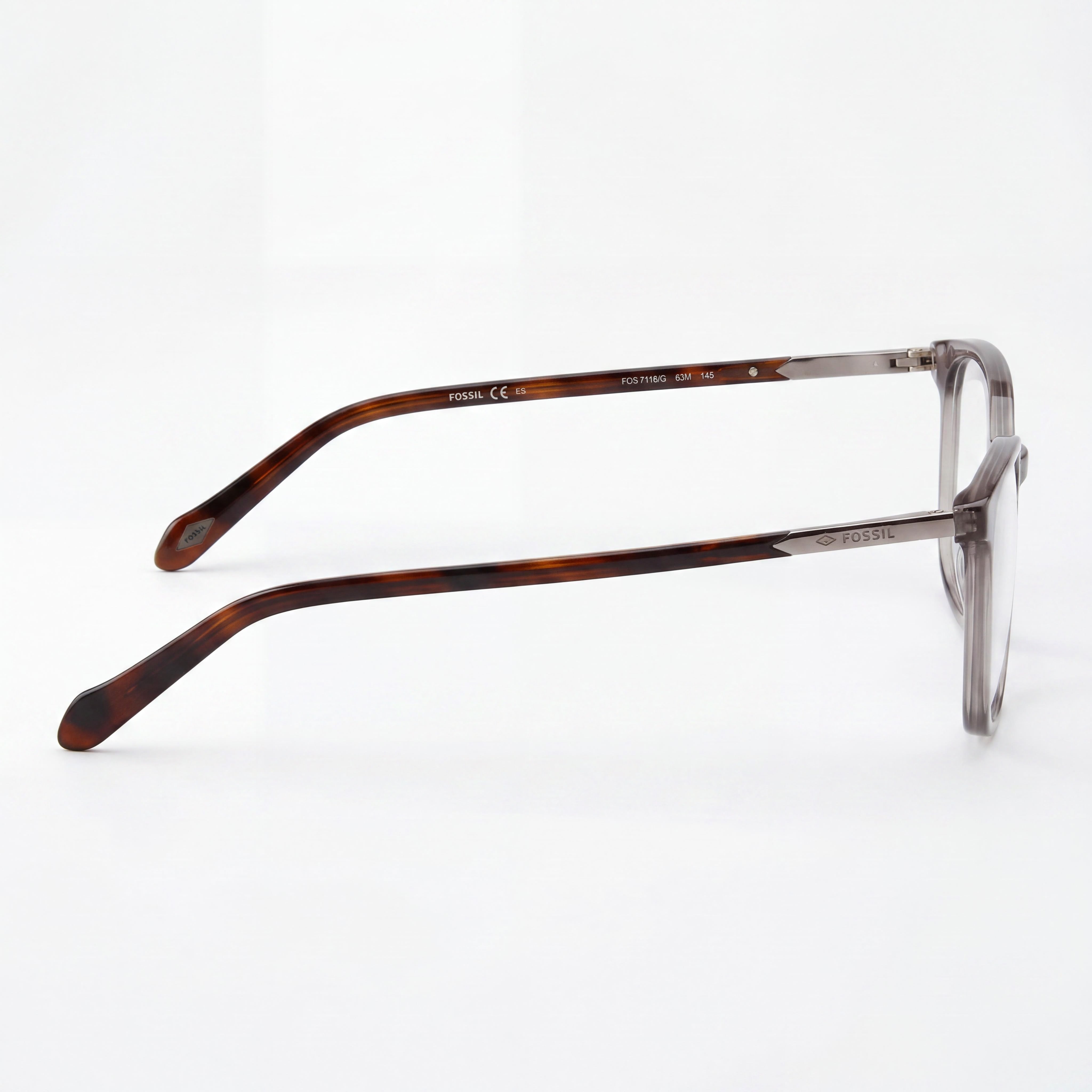 Fossil FOS 7116/G Gafas Unisex de Acetato Gris Cristal con Montura y Lente de Policarbonato de 52 mm, Puente de 18 mm, Patilla de 145 mm, Photo 2