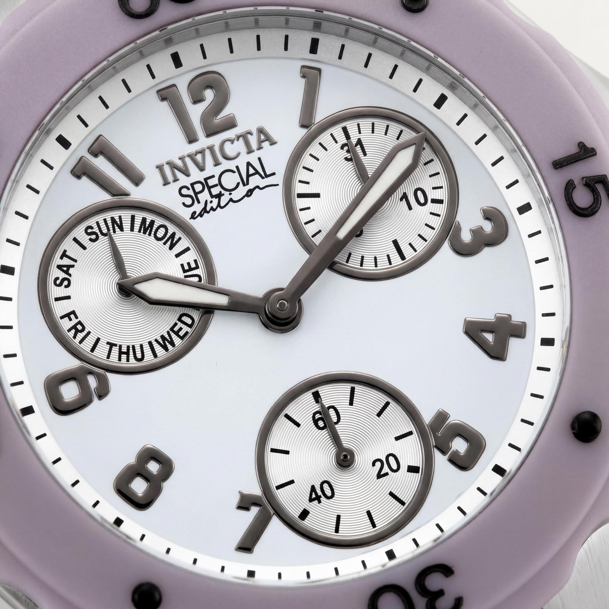Reloj Invicta Angel para mujer, de silicona beige y acero inoxidable, brilla en la oscuridad, 38 mm, Photo 2