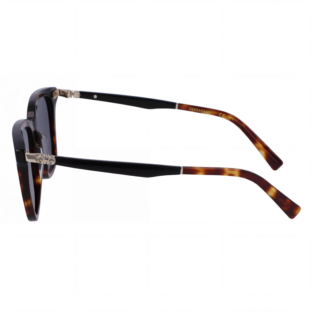 Salvatore Ferragamo Sf1100s Gafas de sol de titanio para hombre con protección UV Marrón oscuro tortuga Marrón claro 52mm