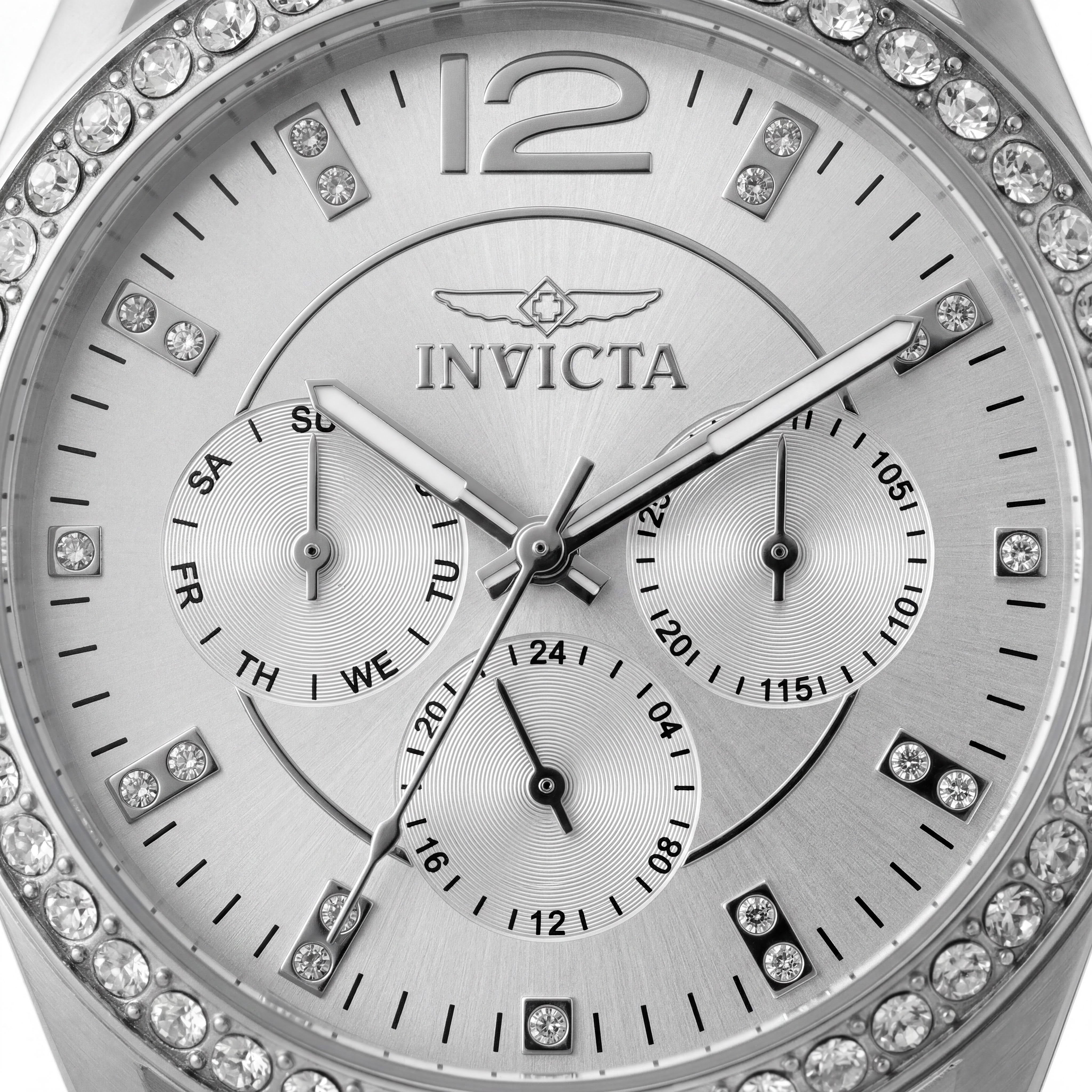 Invicta Angel 50108 Women's 38mm Silver Dial Stainless Steel Quartz Chronograph Bracelet Watch, Photo 2