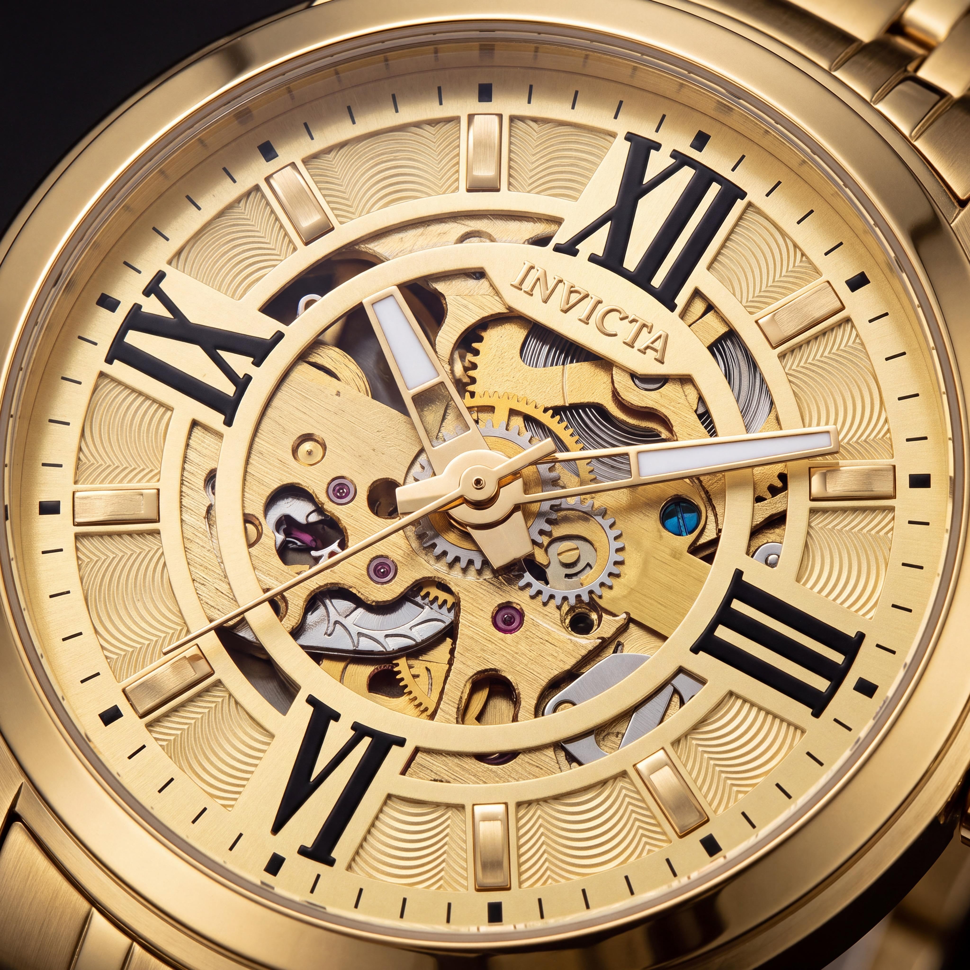 Invicta Objet D Art 69129 Reloj de pulsera automático dorado de acero inoxidable unisex 41mm, Photo 2