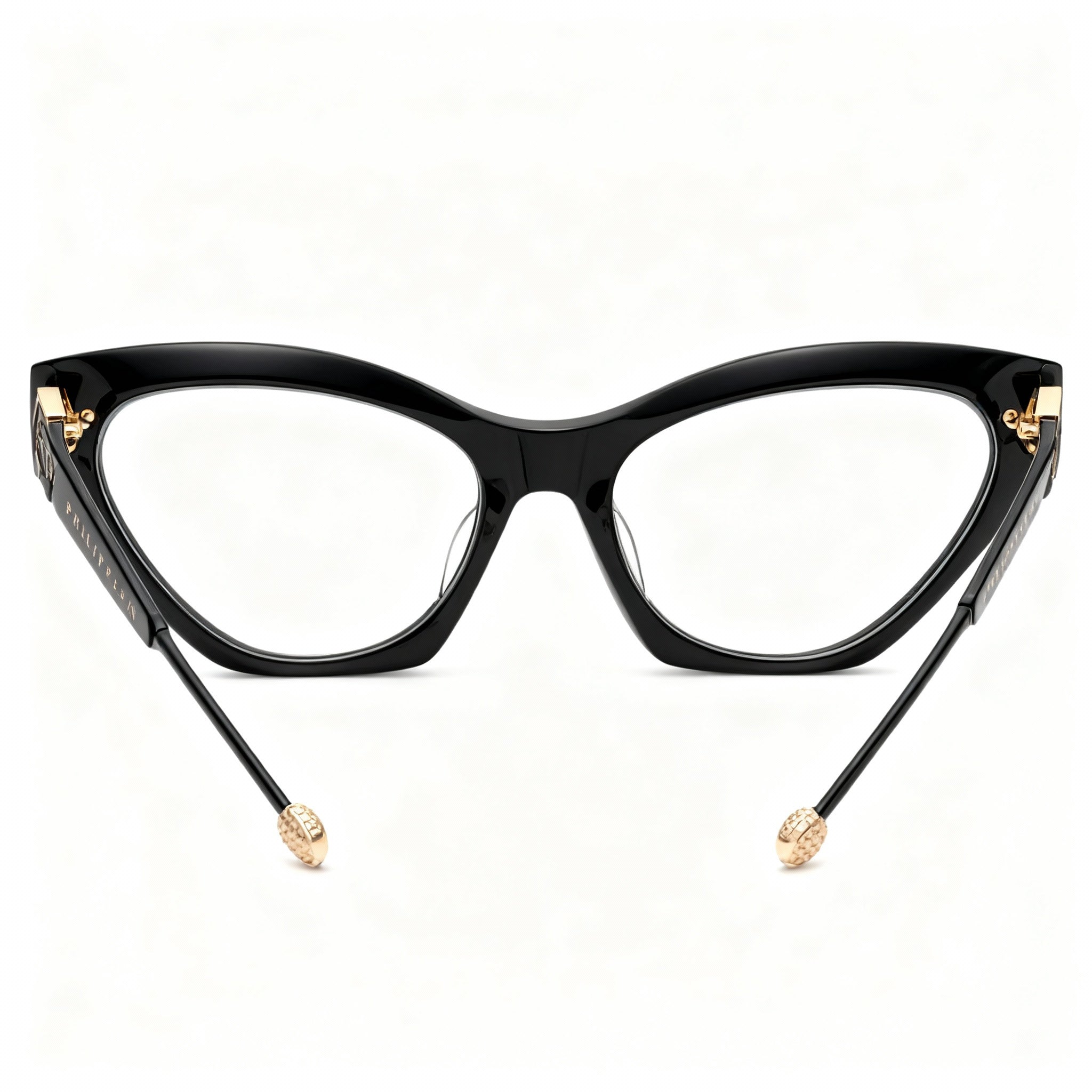 Philipp Plein Vpp069s Men's Black Acetate Lightweight Optical Eyeglass Frames, Lens 55mm Bridge 18mm Temple 140mm, Photo 4