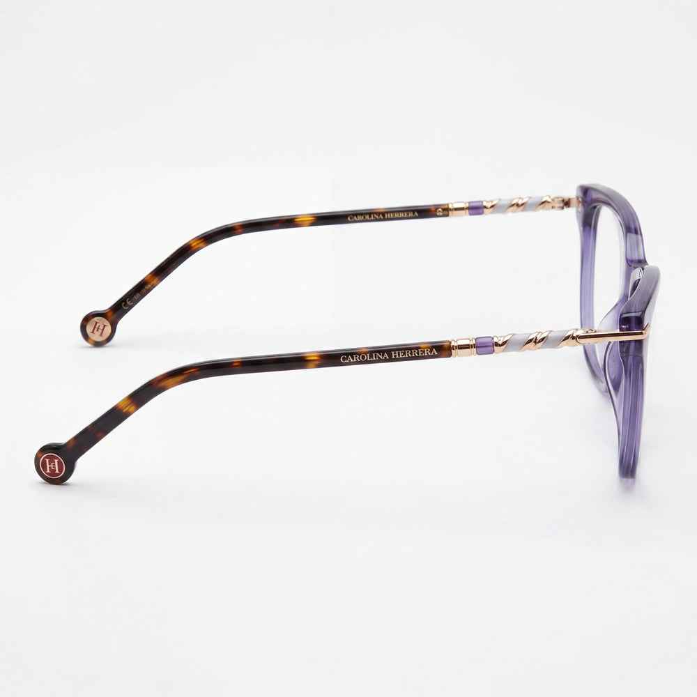 Gafas de sol Carolina Herrera Modern para mujer, color violeta Havana, con montura de acetato y lentes de policarbonato no polarizadas, 54 mm