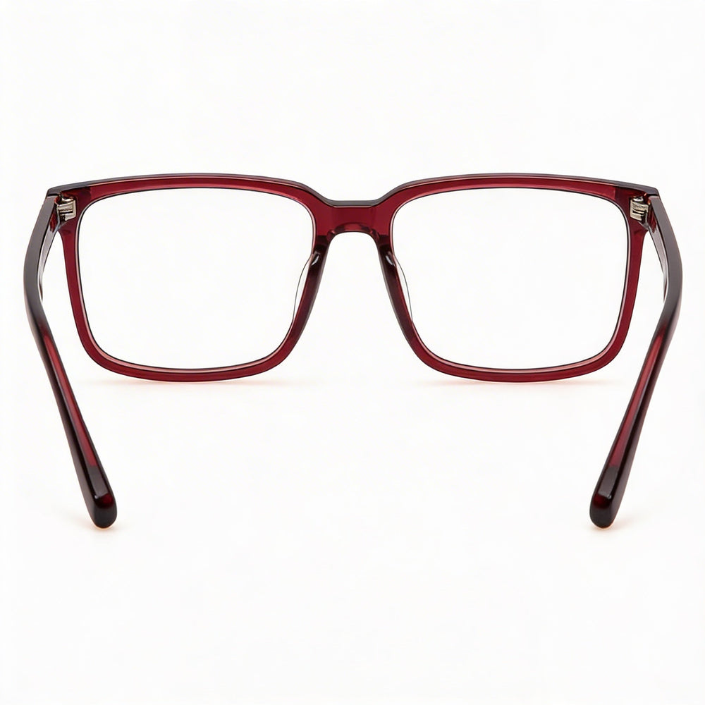Gafas rectangulares Police VPLN17 rojo burdeos para hombre, acetato de 57 mm