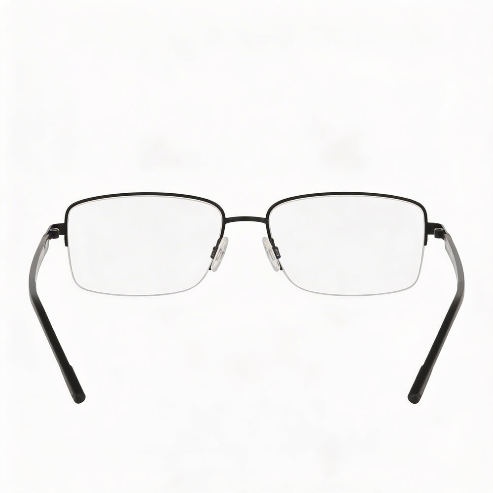Flexon H6084 Women's Optical Eyeglasses with Matte Black Metal Frame, 57mm Lens, and 17mm Bridge