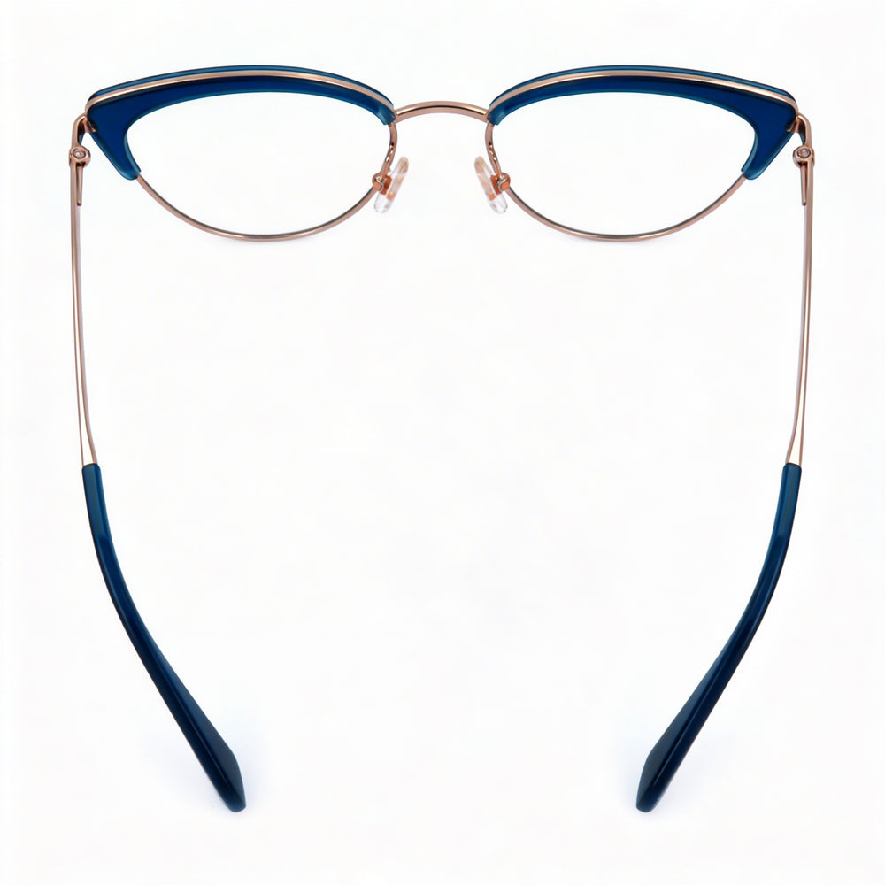 kate spade new york Jailyn Gafas de Metal Cat Eye de Moda para Mujer Armazón Azul/Dorado, Lente de 50 mm, Puente de 18 mm, Patilla de 140 mm