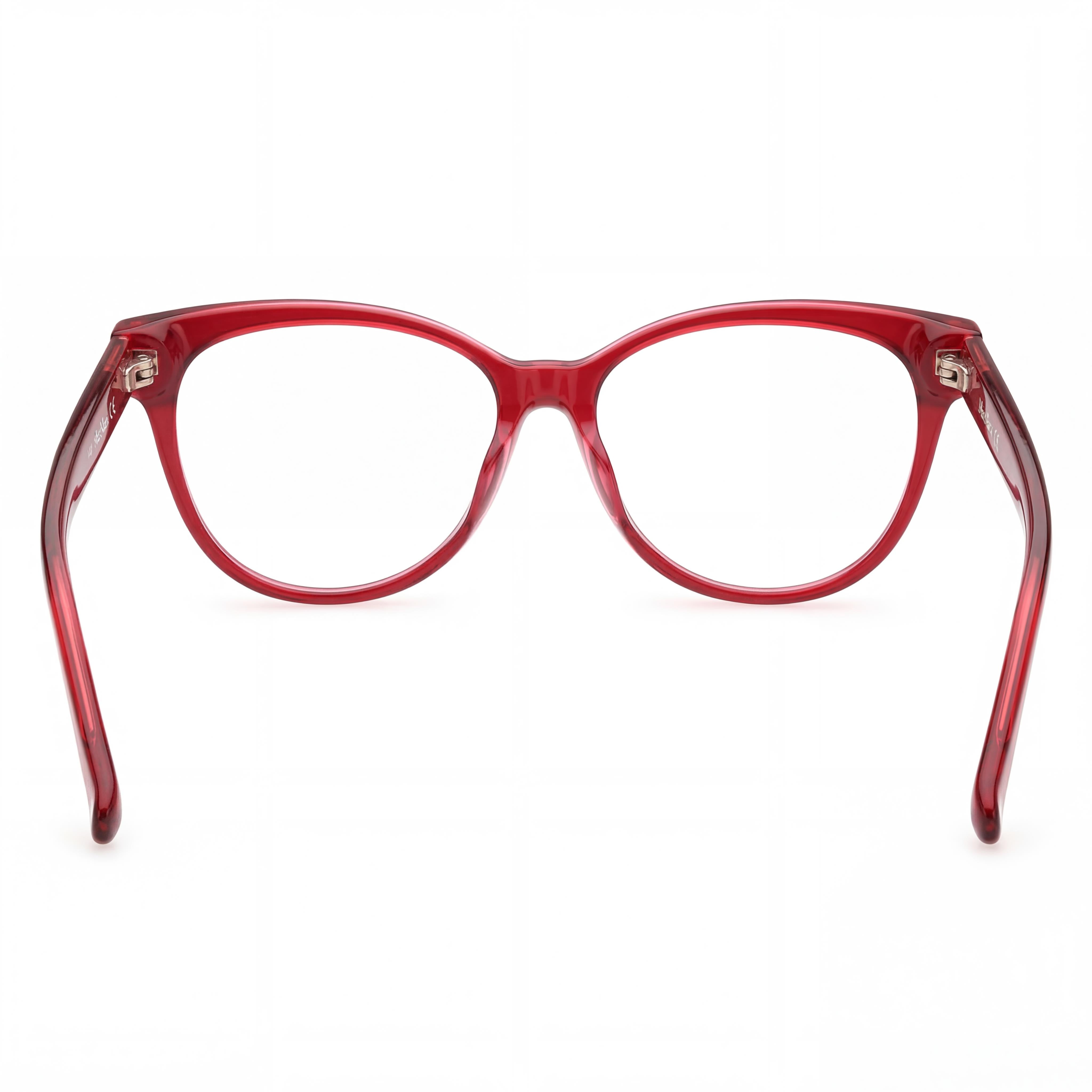 MaxMara Casual Women's Eyeglasses Frame in Shiny Red Acetate, Lens Width 54mm, Bridge 14mm, Temple 140mm, Photo 3