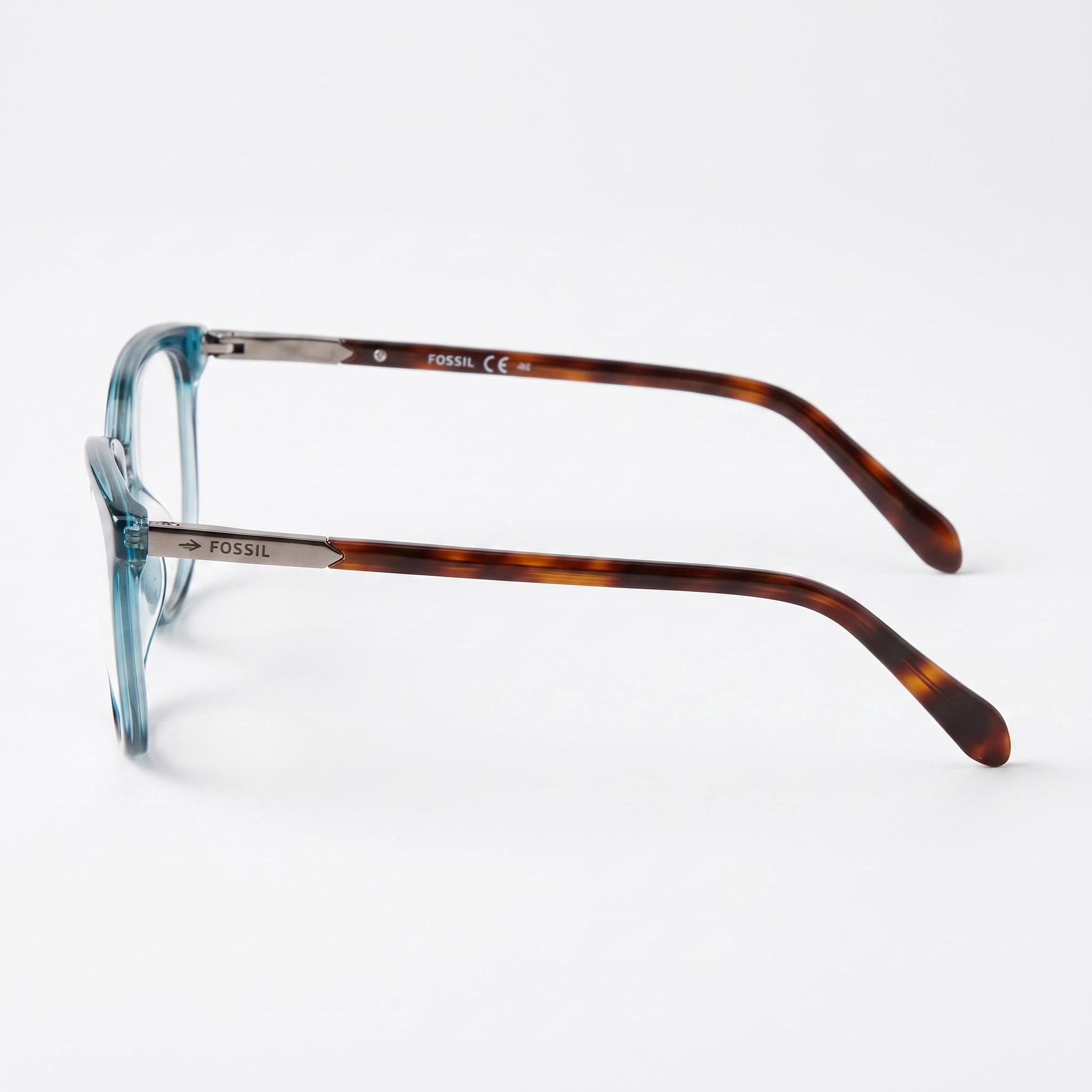 Montura óptica de acetato Fossil FOS 7123 para mujer, color aguamarina con cristales, 52 mm, Photo 2
