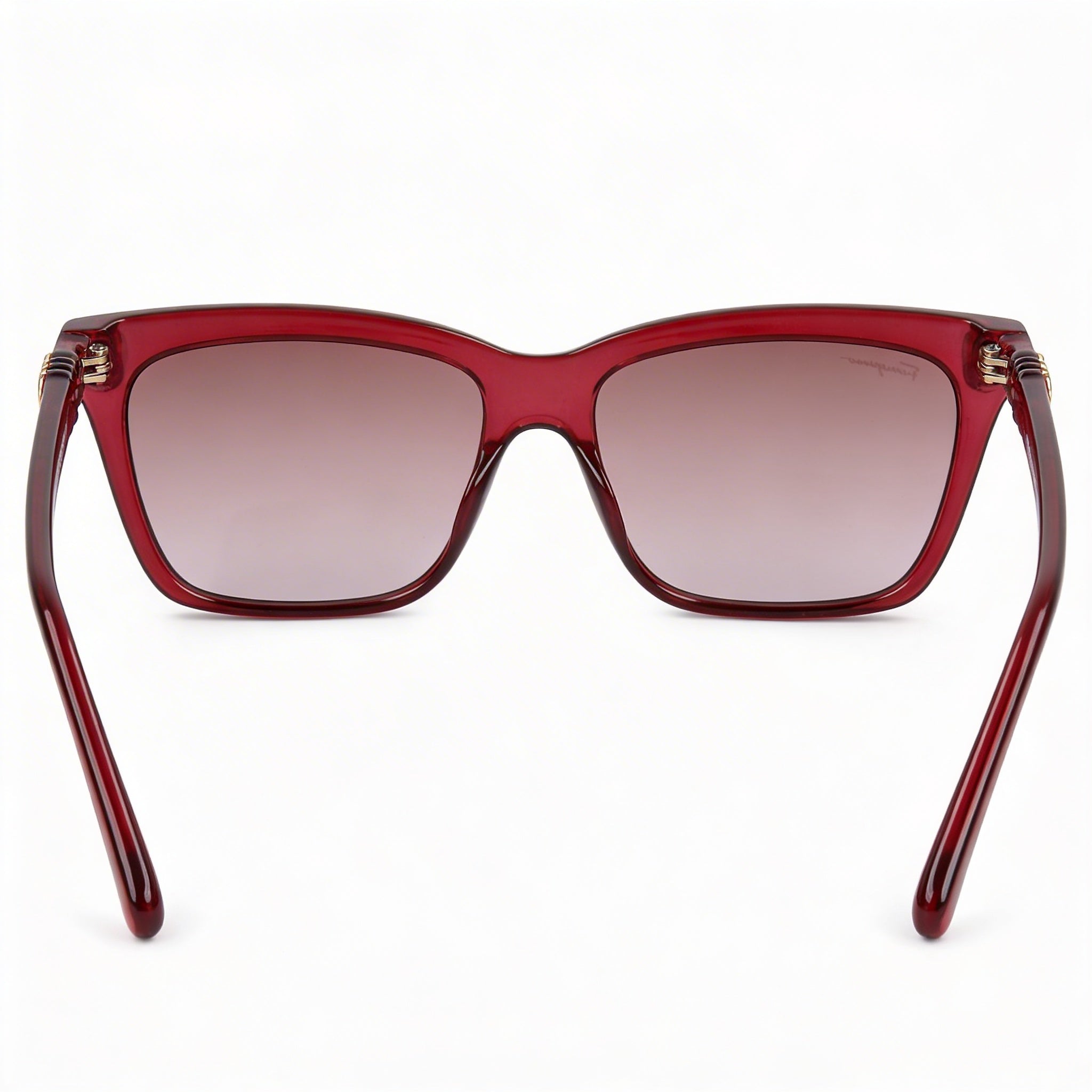 Ferragamo SF1027S Women's Crystal Wine Frame Bordeuax Gradient 100% UV Rectangular Sunglasses 55mm, Photo 3