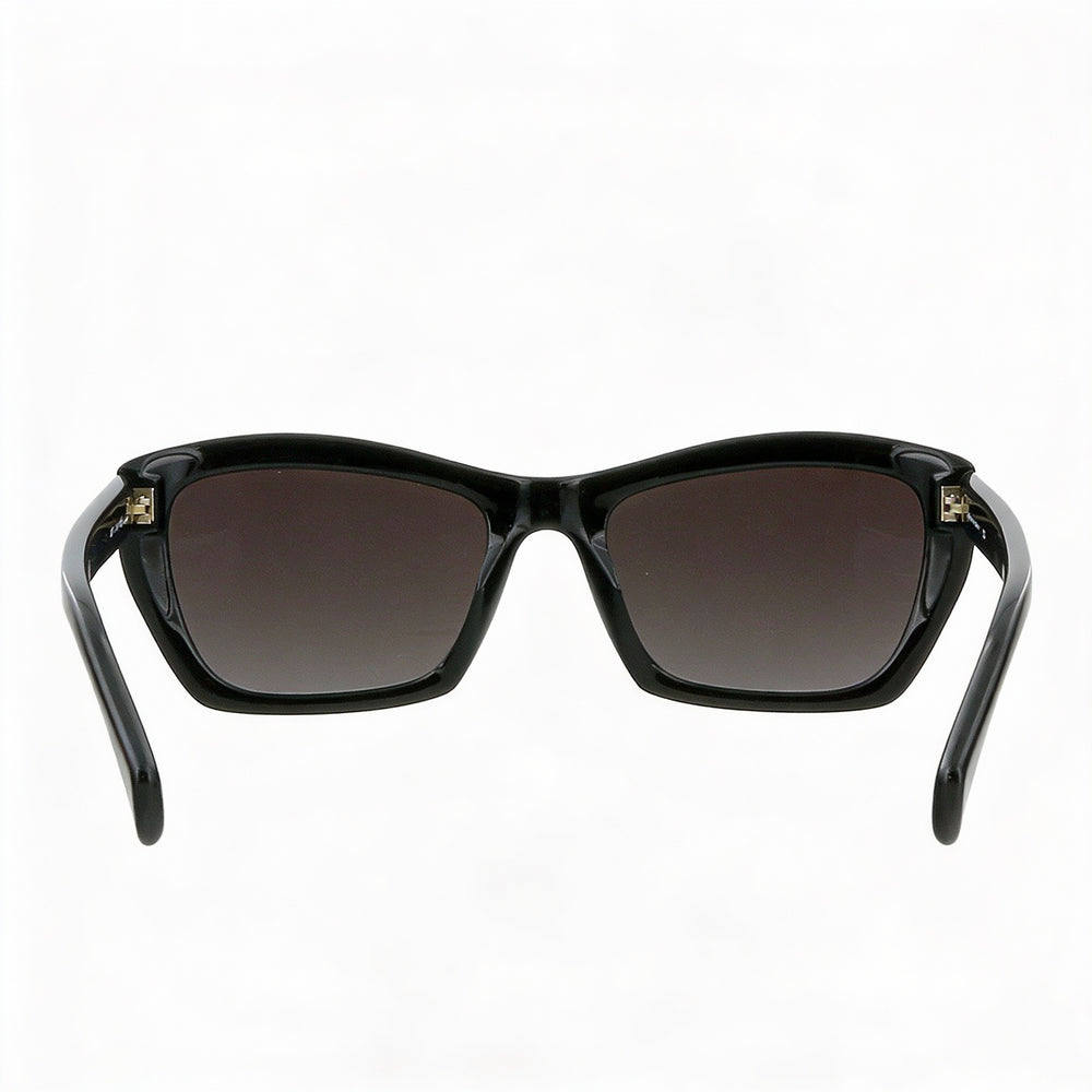 Salvatore Ferragamo SF958S Unisex Rectangular Black Plastic Grey Lens 100% UV Protection Sunglasses 55mm