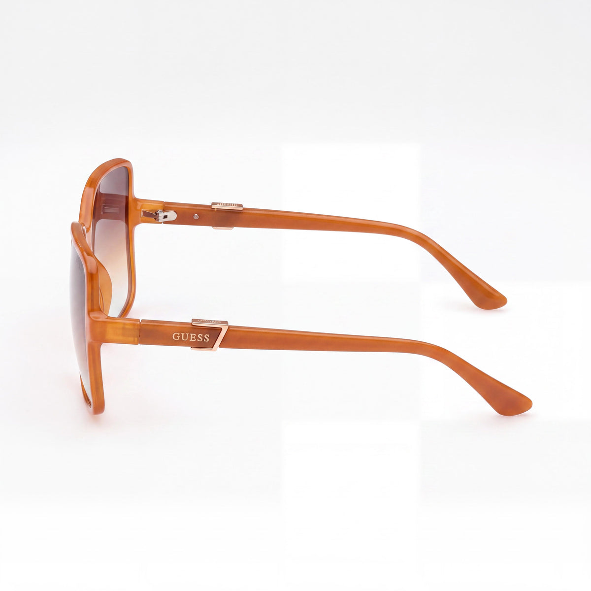 GUESS Women's Plastic Neon Orange Frame Gradient Brown Lens UV400 Non-Polarized Sunglasses 61mm, Photo 3
