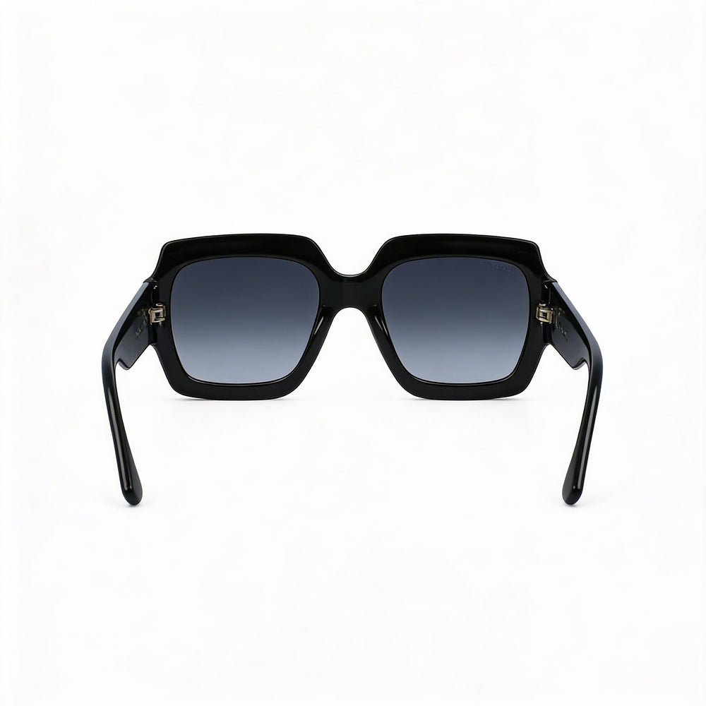 Gucci Gg0053sn Unisex Shiny Black Composite Frame UV Protected Shaded Dark Grey Gradient Sunglasses 54mm