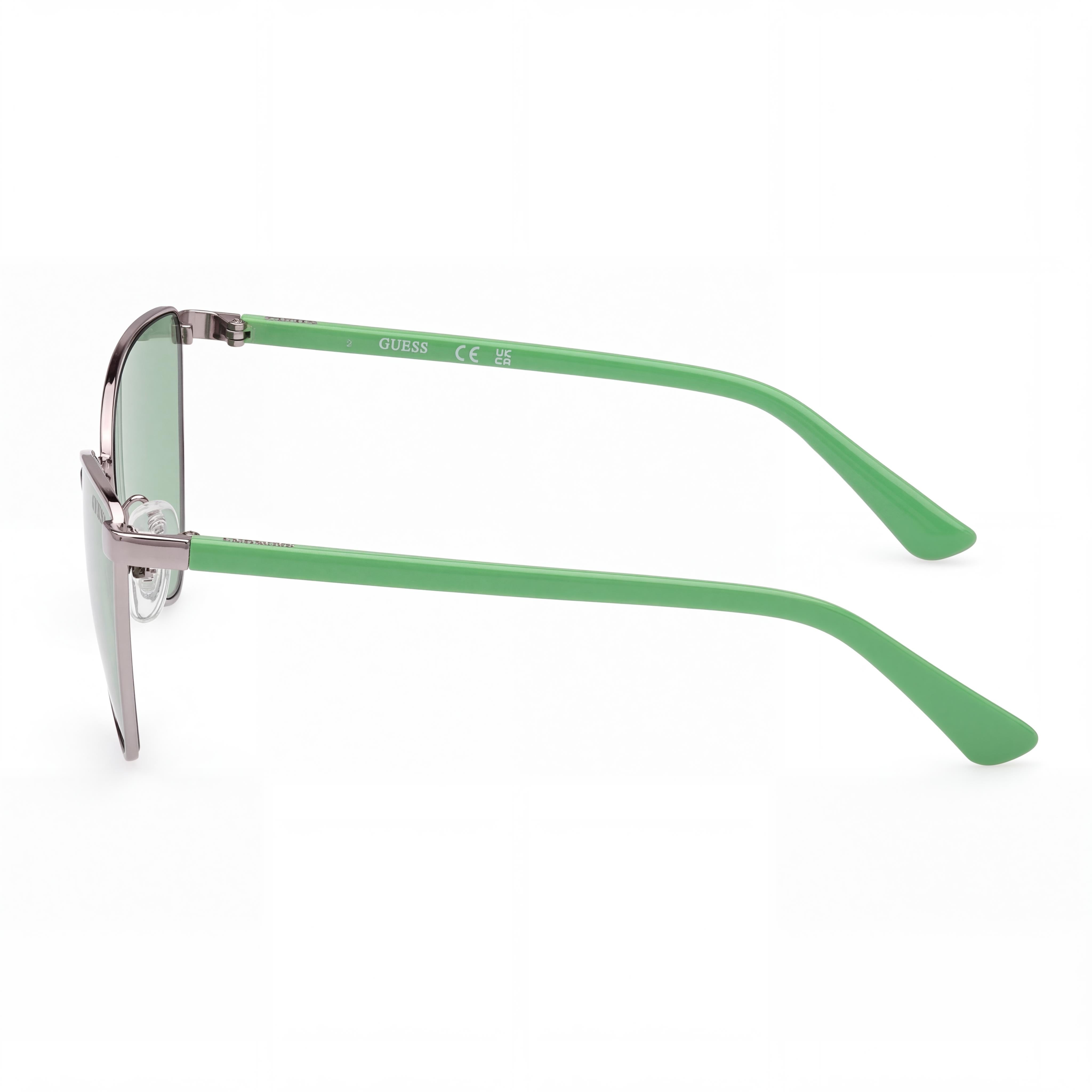 GAFAS DE SOL GUESS FEMENINAS CON PROTECCIÓN UV, Montura Metálica, Gunmetal, Degradado Verde, No Polarizadas, 55mm, Photo 3