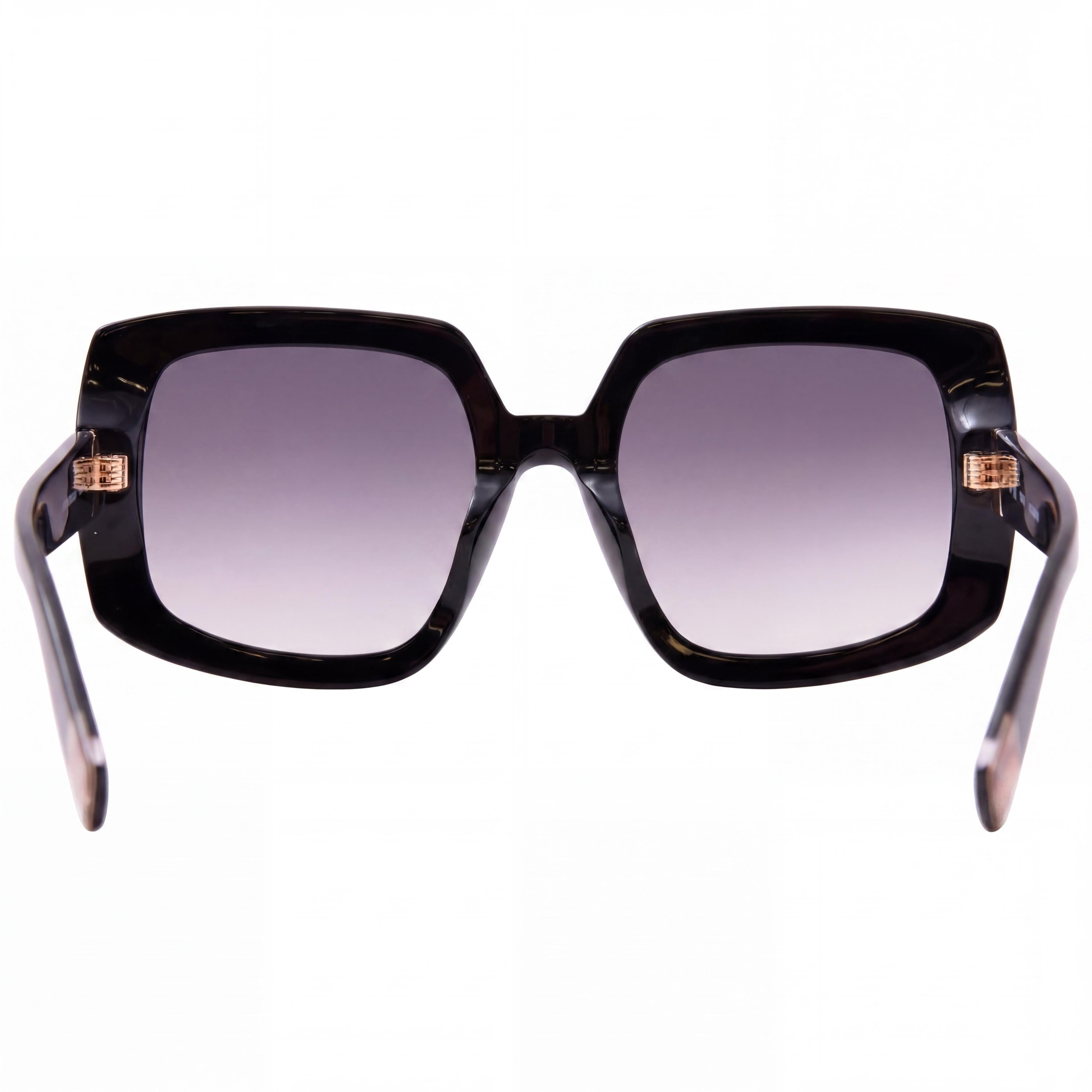 Furla Sfu709 Women's Shiny Black Plastic Frame, UV Protected Non-Polarized Smoke Gradient Lenses 54mm, Photo 4