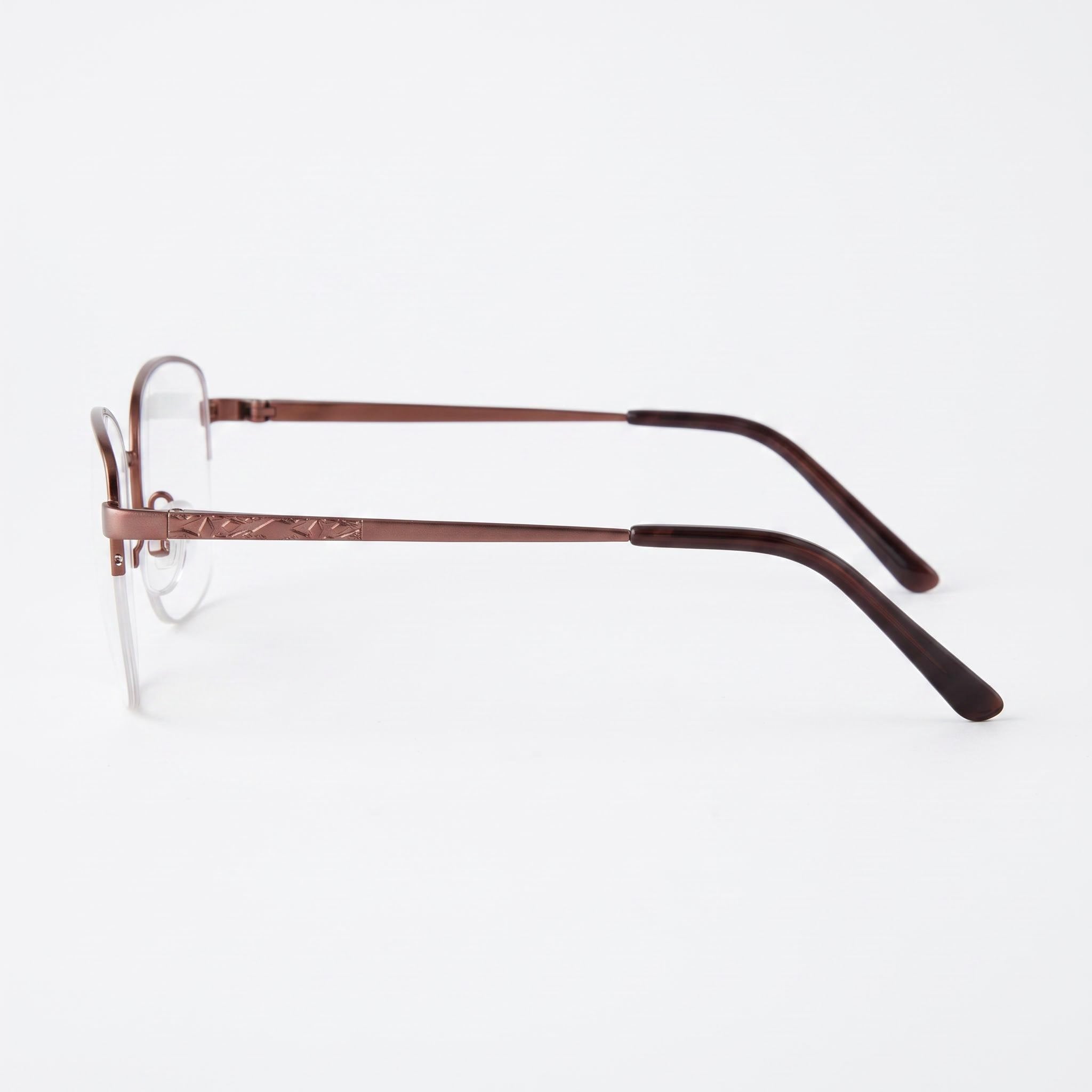 Adensco Ad 252 Gafas de hombre, armazón de metal color borgoña, lentes de policarbonato transparente, talla 53-17-140, Photo 2