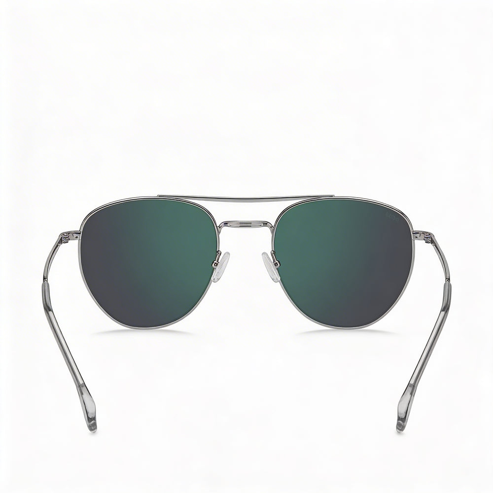 Gafas de sol Boss Ruthenium 1631 para hombre, armazón de rutenio de acero inoxidable, lentes de espejo verdes, 100% protección UV, 53 mm