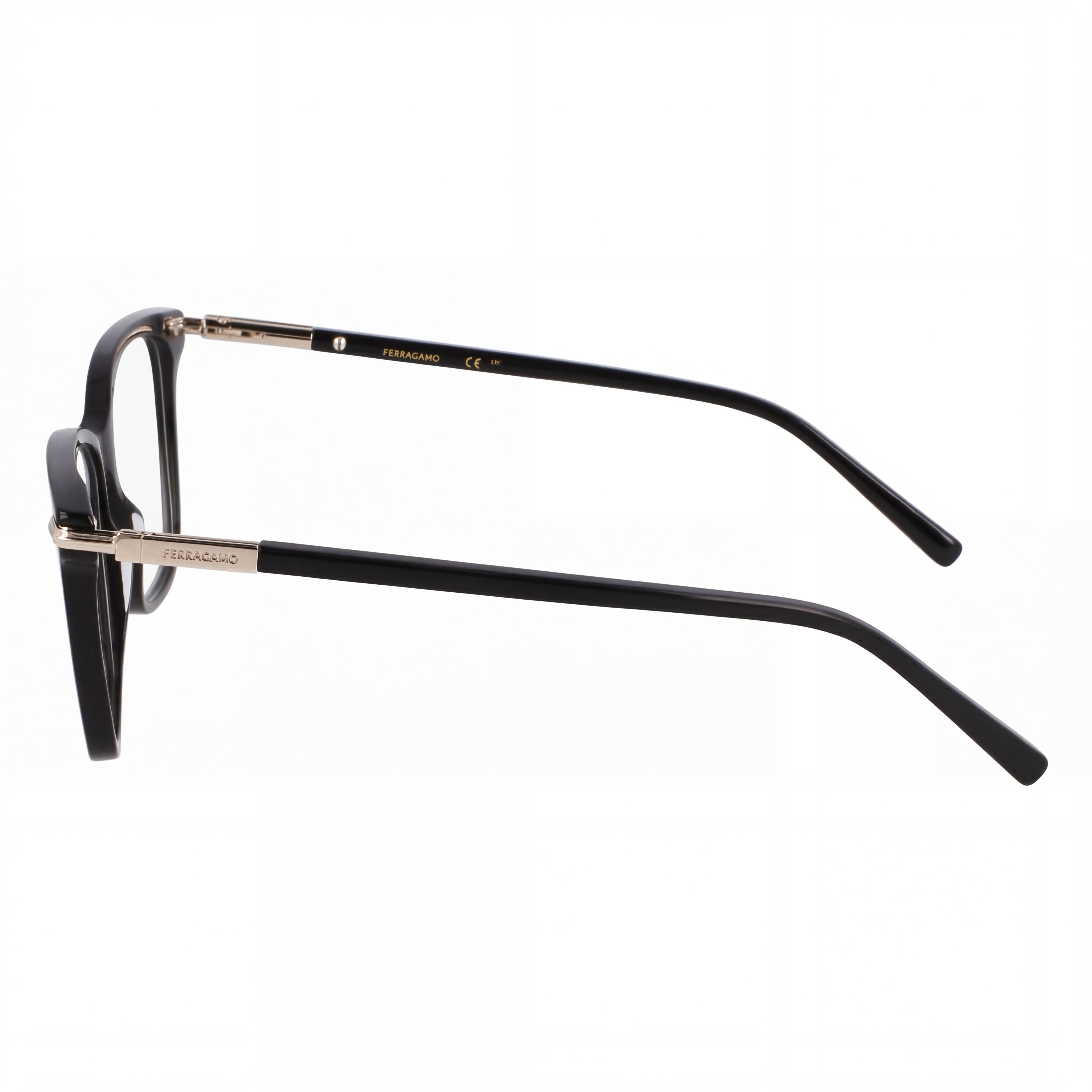 Ferragamo Sf3013 Women's Black White Acetate/Metal Frame Optical Eyeglasses, Size 53-15-140mm, Photo 3