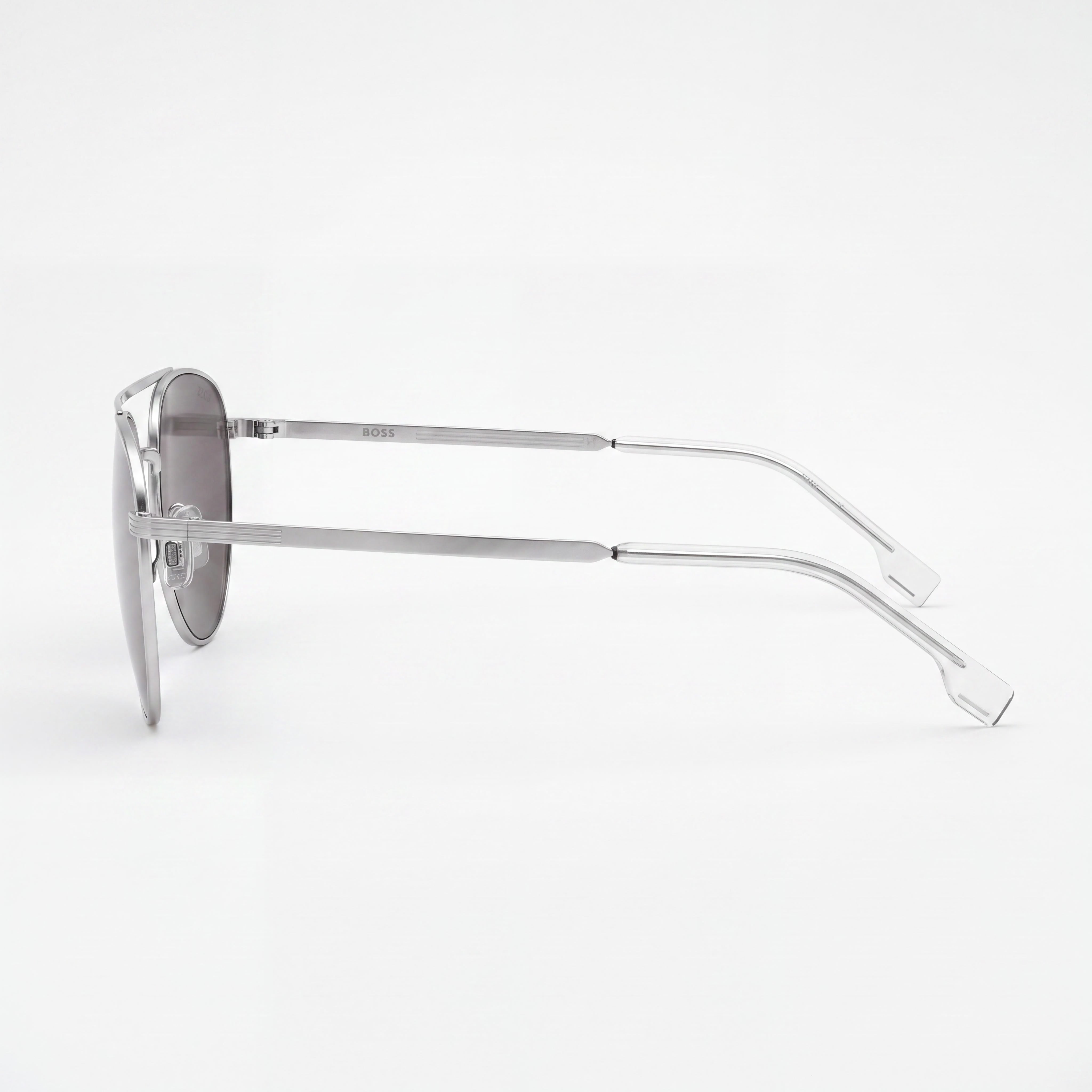 Hugo Boss 206808 Casual Men's Palladium Stainless Steel UV Protected Sunglasses with Silver Mirror Lenses 53mm, Photo 3