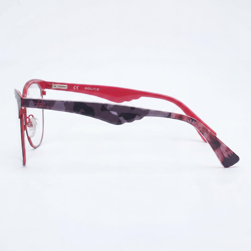 Gafas POLICE modernas de acetato y metal para mujer, negro brillante, lentes transparentes, 51 mm