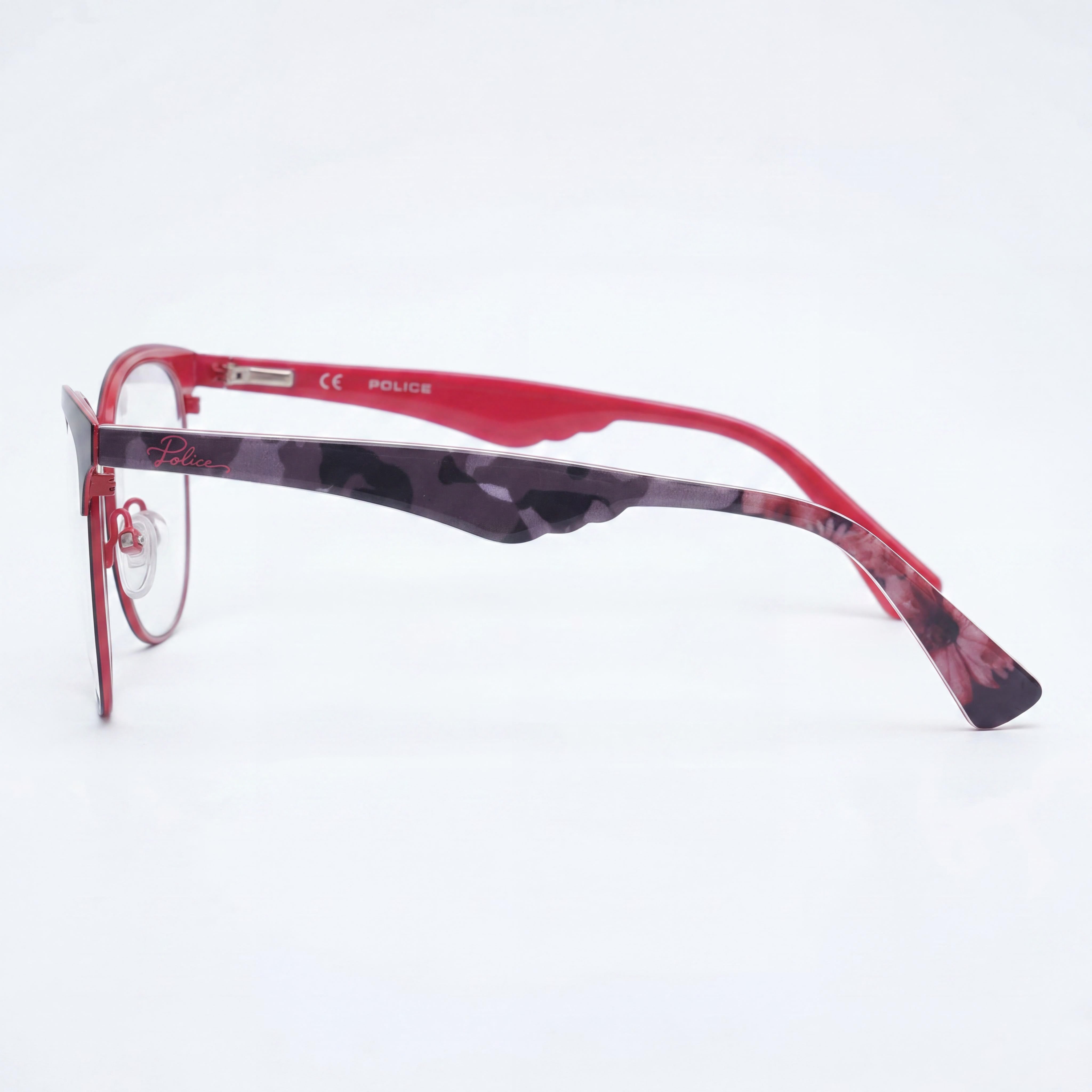 Gafas POLICE modernas de acetato y metal para mujer, negro brillante, lentes transparentes, 51 mm, Photo 2
