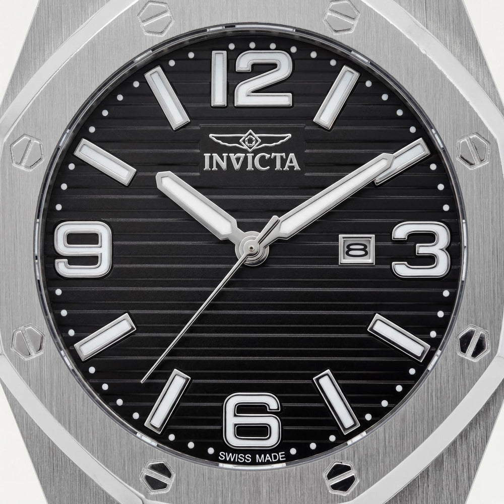 Reloj Invicta Huracan Modern para hombre, de 48 mm, con caja de acero y silicona negra, de cuarzo y esfera negra.