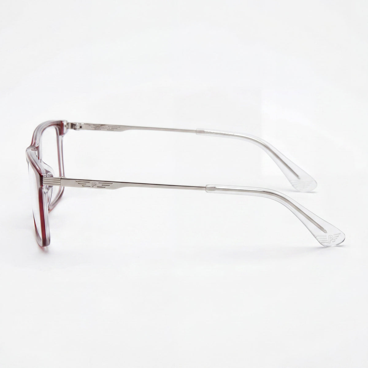 Police PLD0852 Bordeaux Rectangle Eyeglasses for Men, Metal 52mm, Photo 3