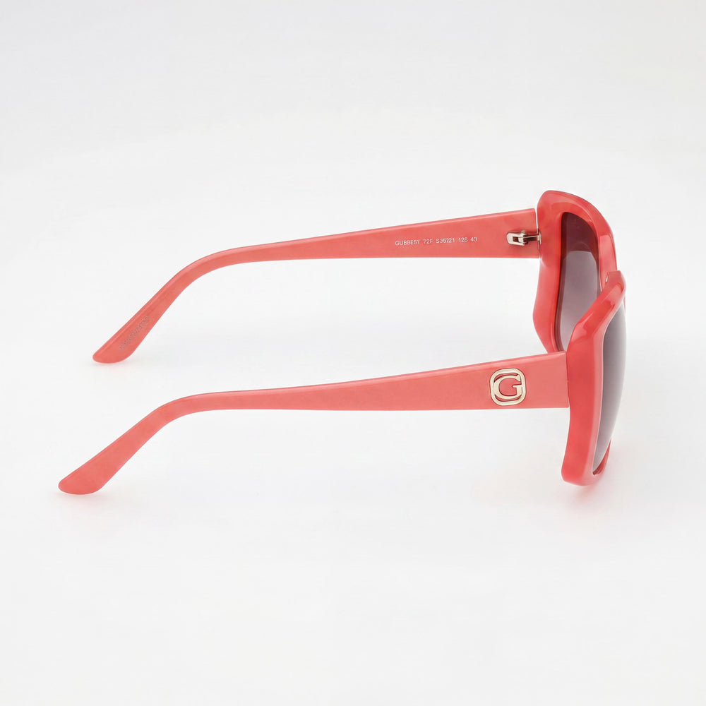 GUESS Modern Men's Pink Monocolor Plastic Frame Sunglasses with Gradient Brown Lenses UV Protected 53mm