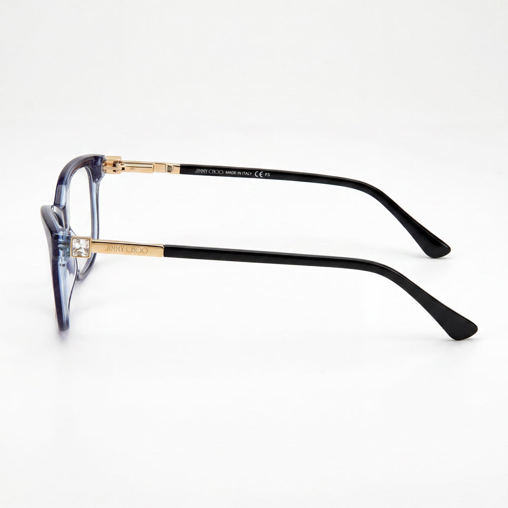 Jimmy Choo Modern JC273 Women's Blue Glitter Acetate Frame Sunglasses with Polycarbonate Lenses, 53mm Lens Width